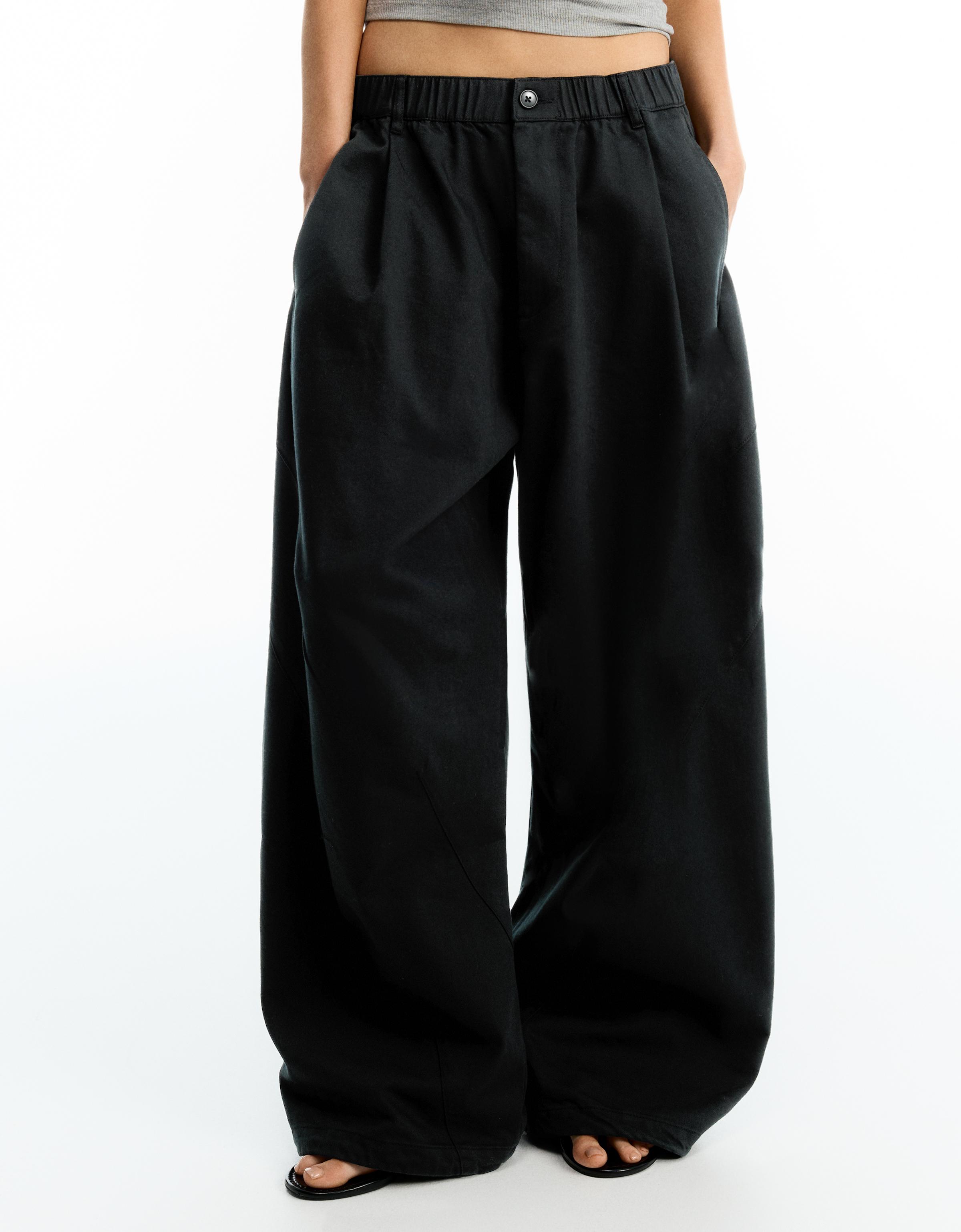 Bershka Pensli barrel fit pantolon görsel 6