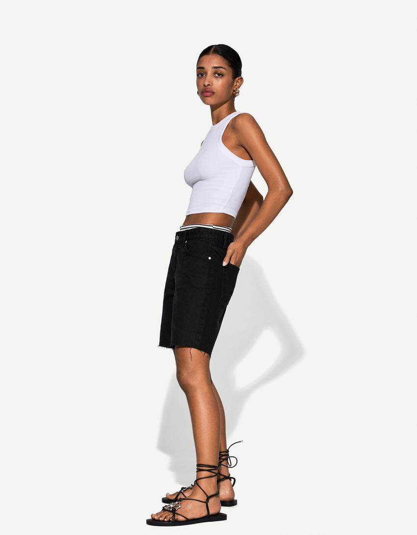 Bermudas denim-Negro