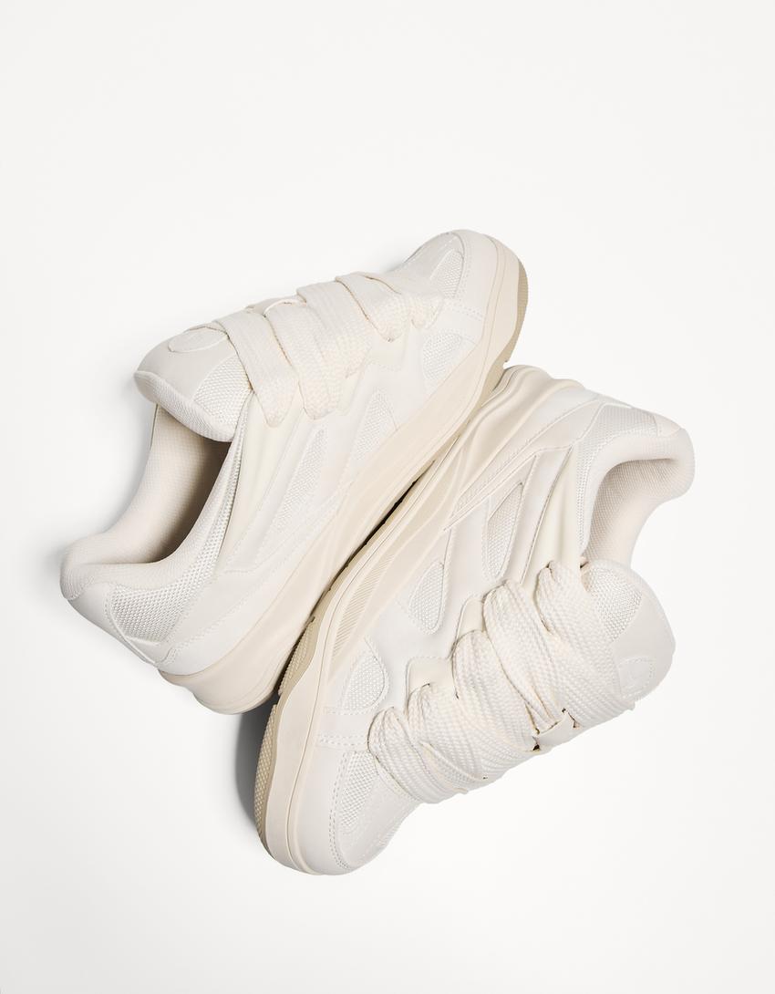 Sneakers multi-couches style skate-Blanc-3