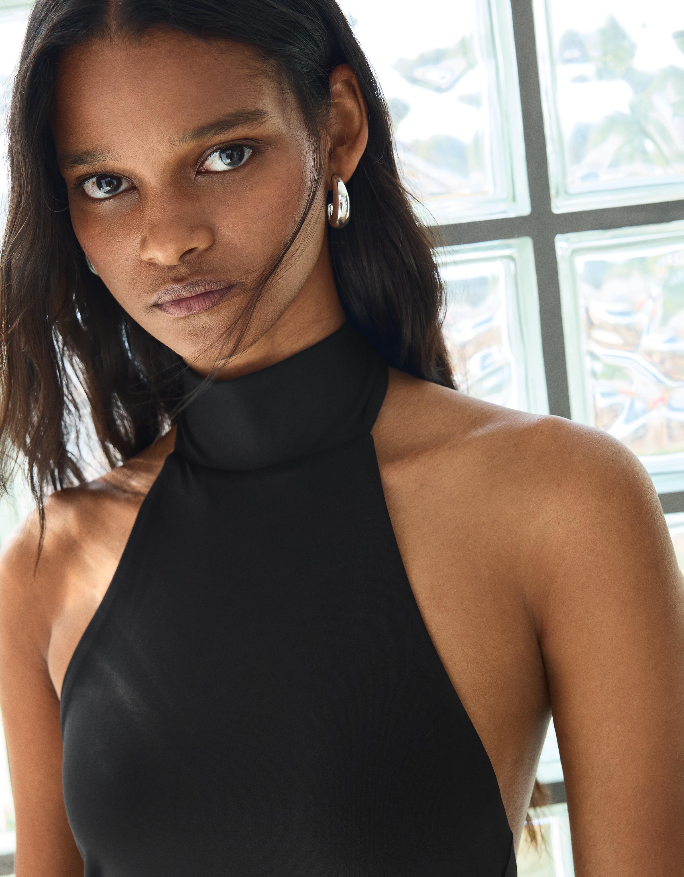 Halter midi dress — Black