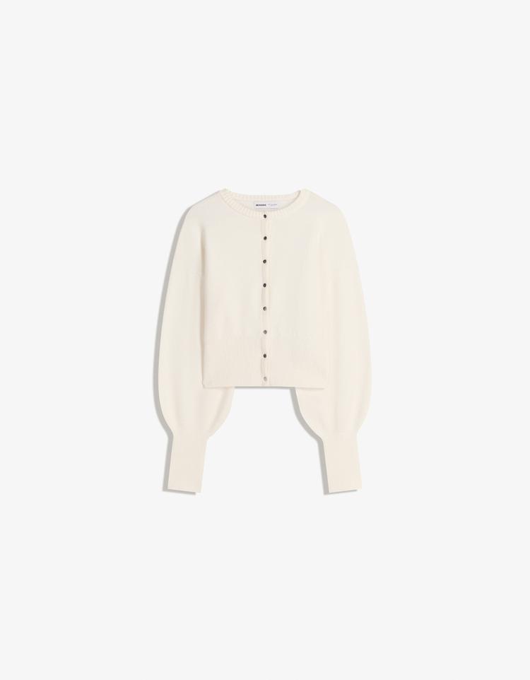 Fitted ribbed cardigan