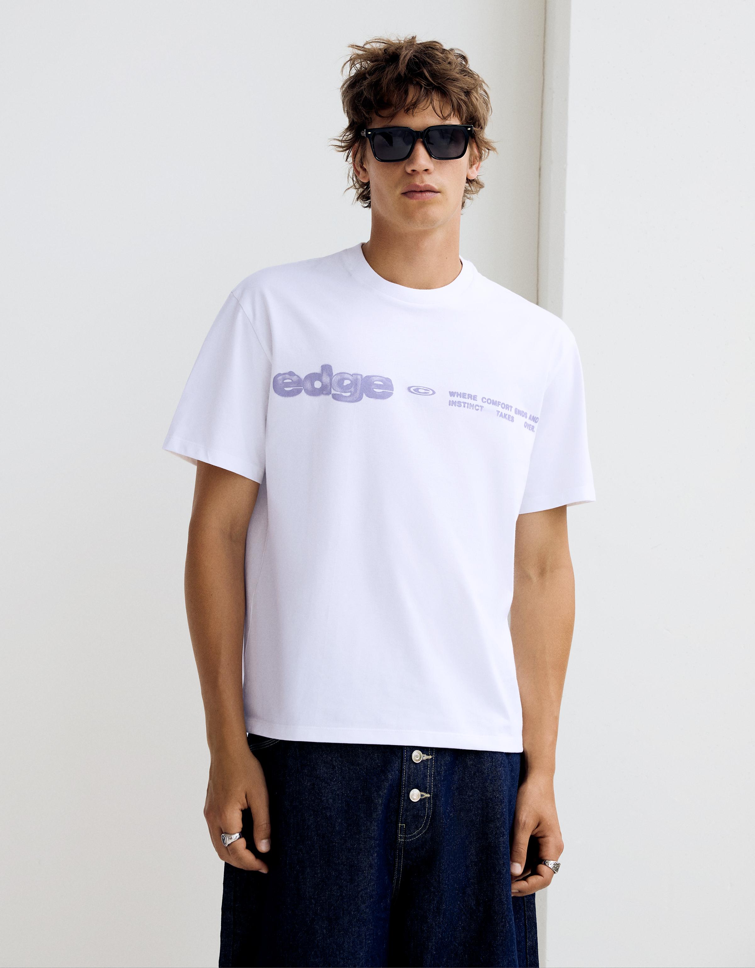 Camiseta Manga Corta Print Hombre L Blanco