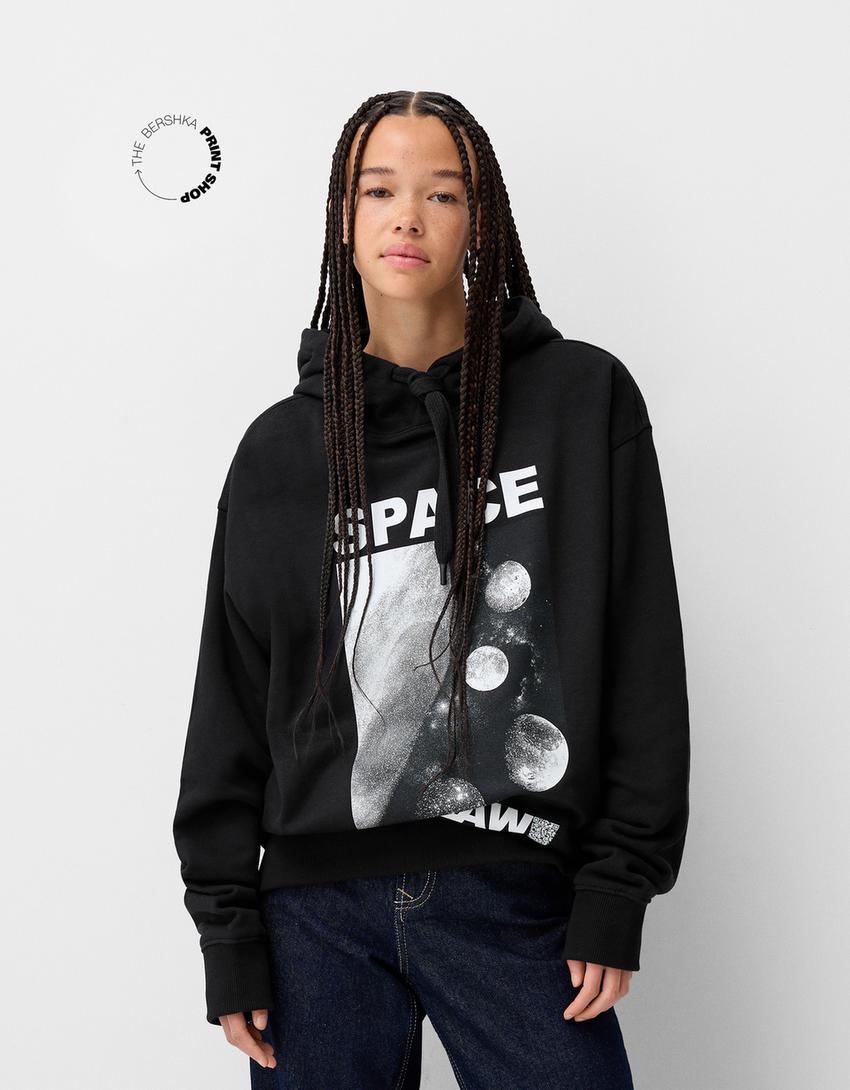 Bershka Wearable Art oversize hoodie - Men | Bershka