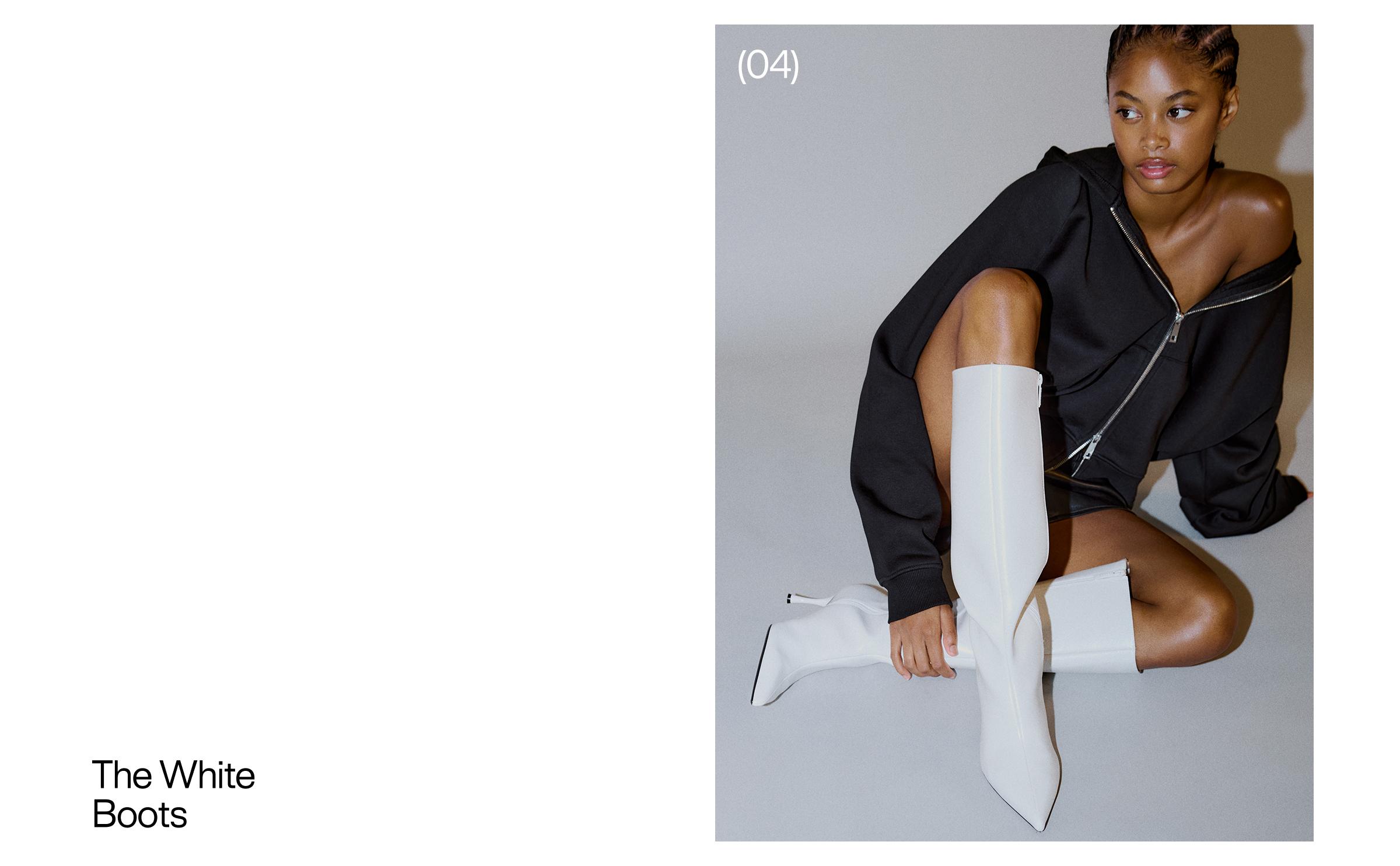 Kitten heel boots — WHITE