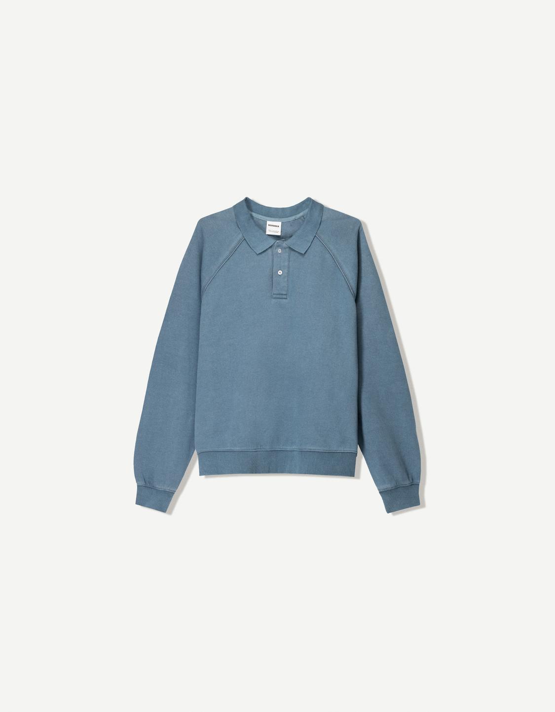 Polo collar sweatshirt