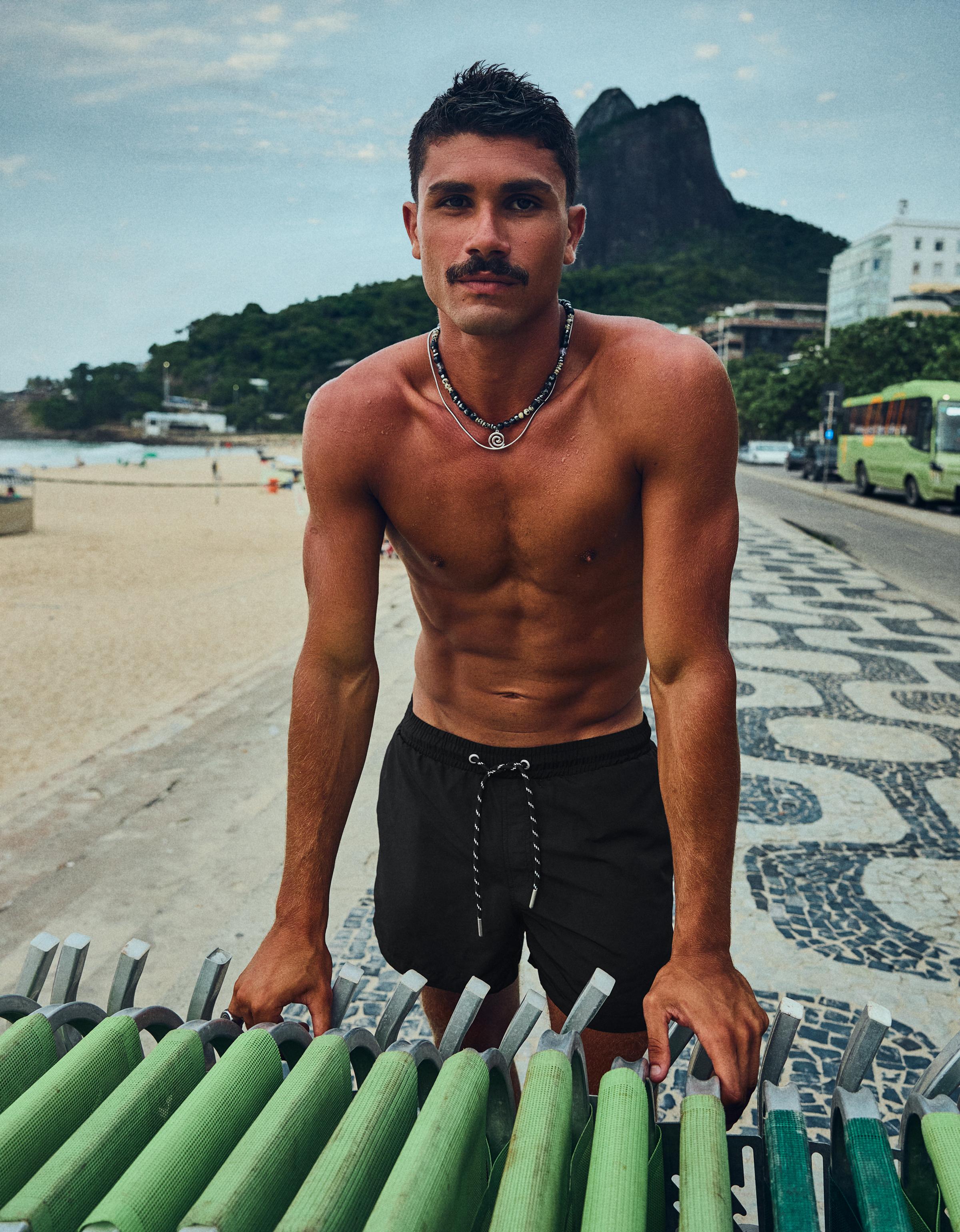 Basic regular fit swim shorts — Black