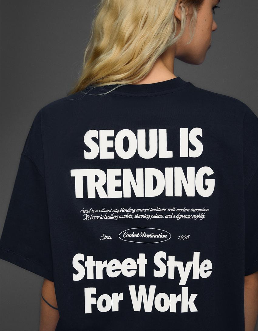 Majica kratkih rukava sa dezenom-Mornaskoplava