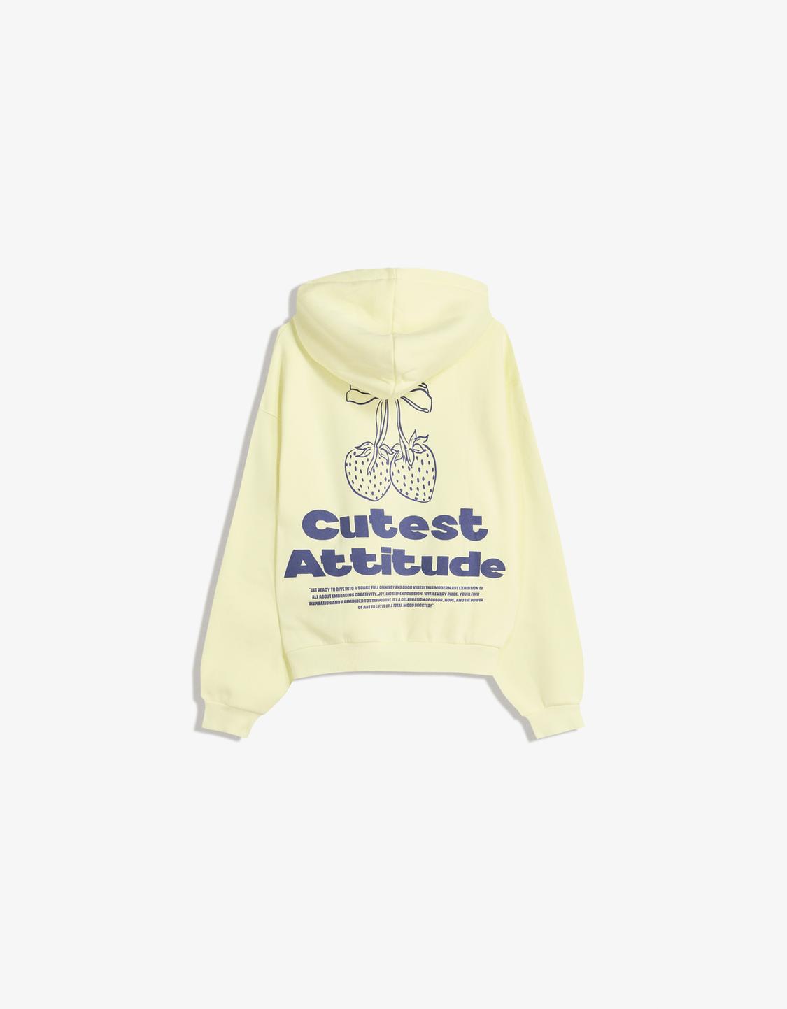 Hooded sweater with print