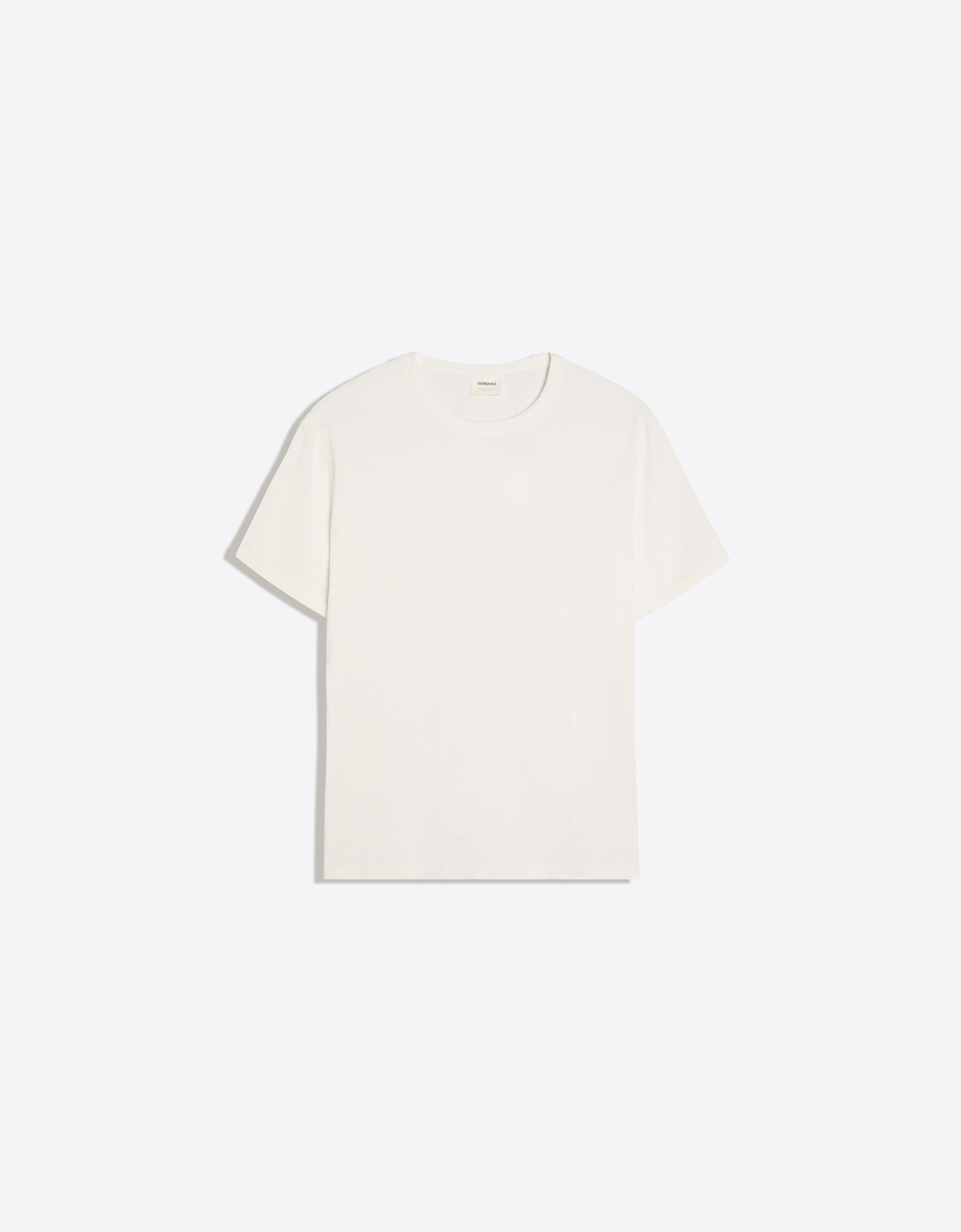 Slim fit ribbed T-shirt — White