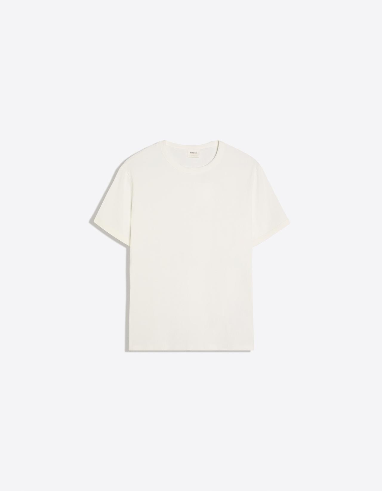 Slim rib short sleeve T-shirt — White