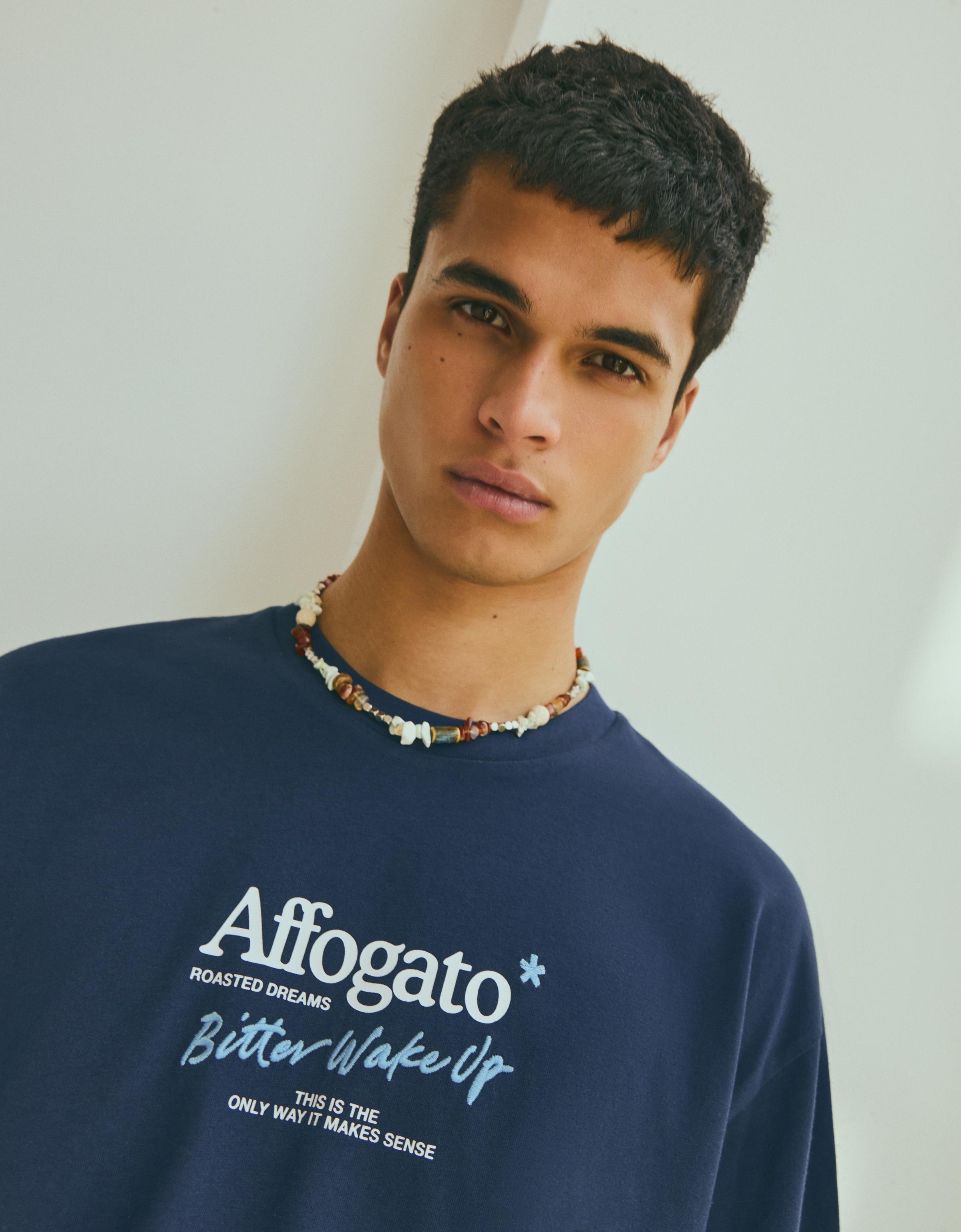 Bershka Baskılı relaxed fit tişört görsel 7