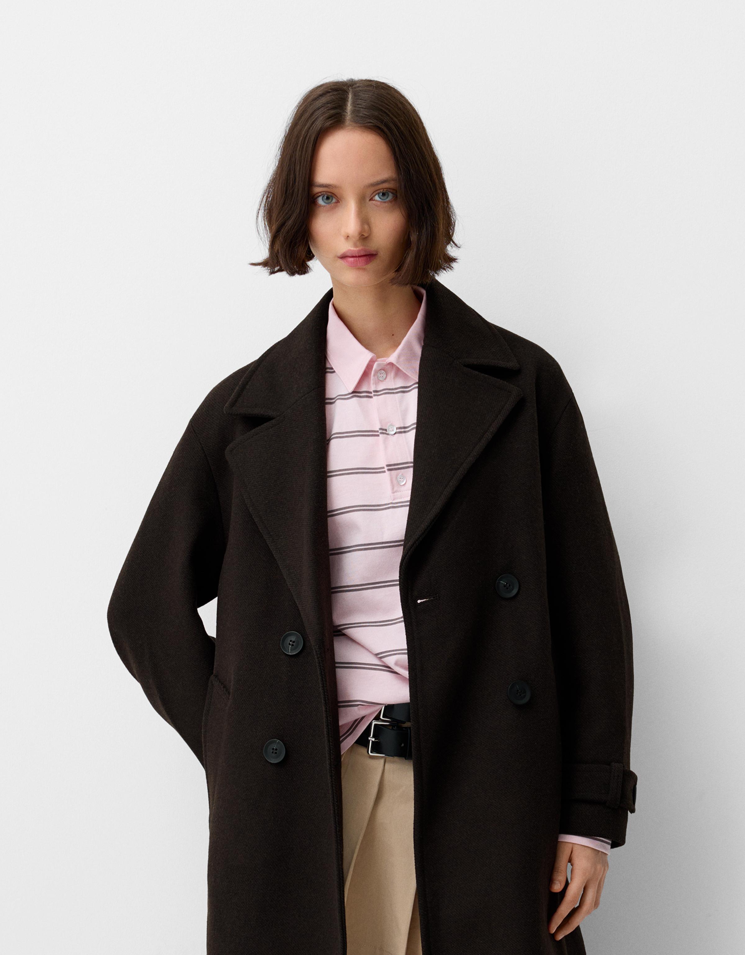 Bershka Trenchcoat Damen S Braun