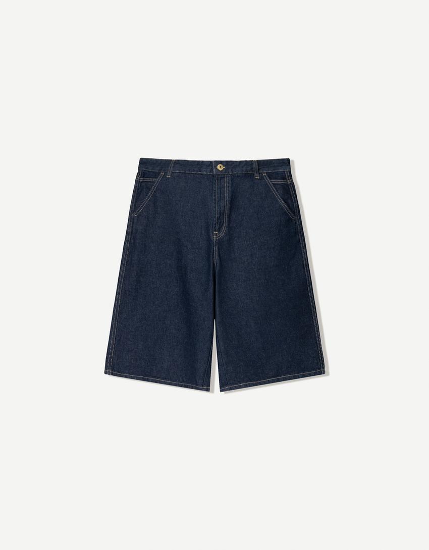Calções bermuda denim Skater