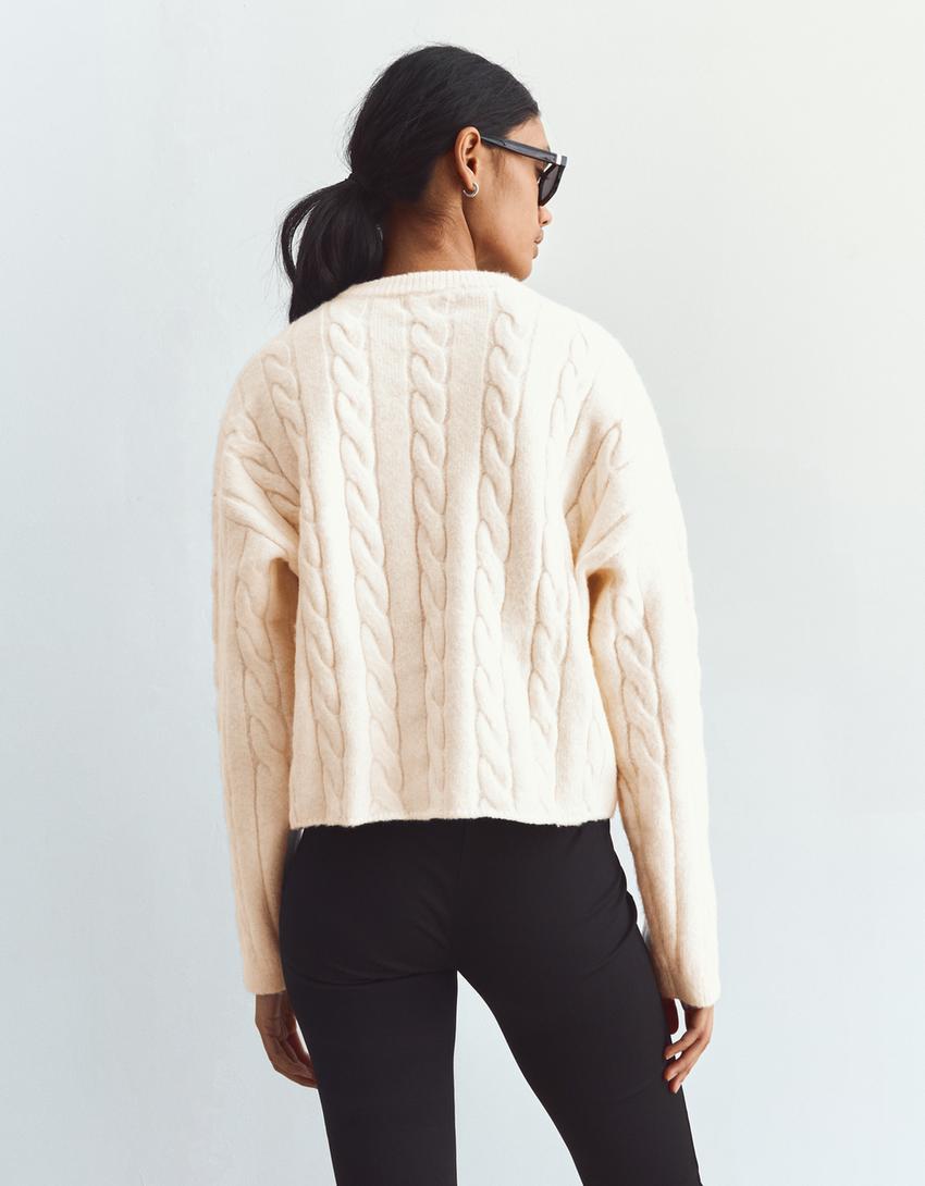 Jersey trenzado-Crudo