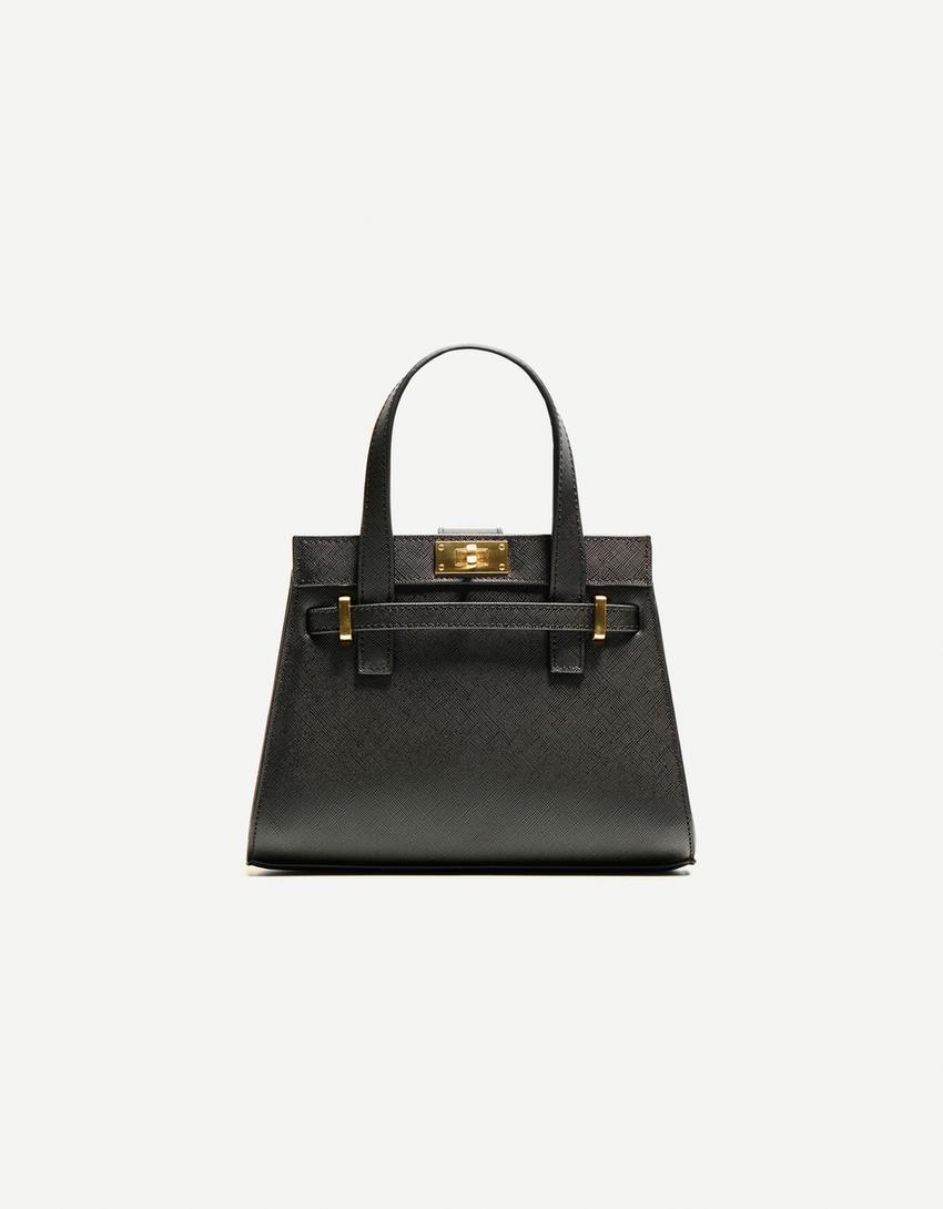 Sac boîte texturé-Noir