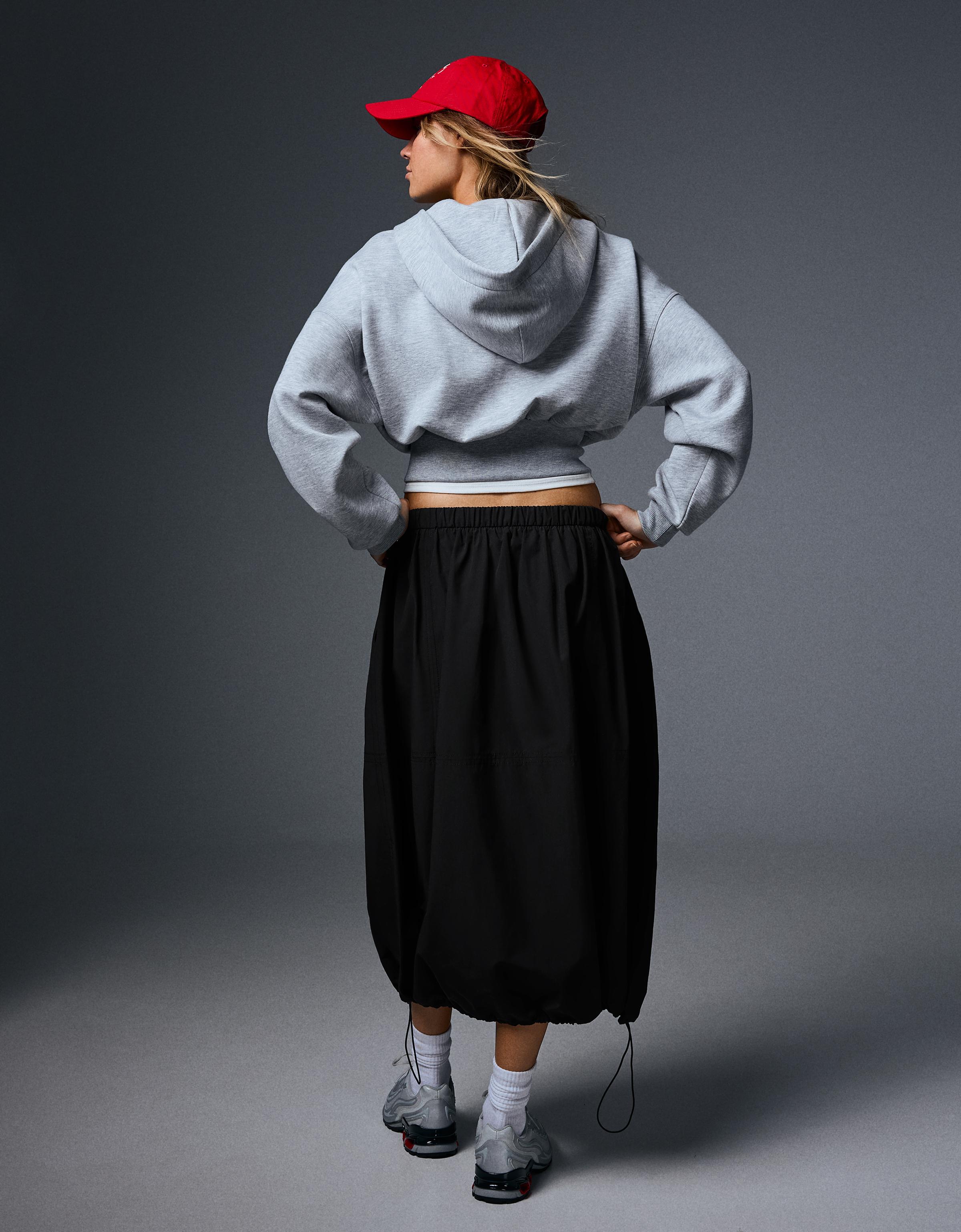 Parachute midi skirt — Black