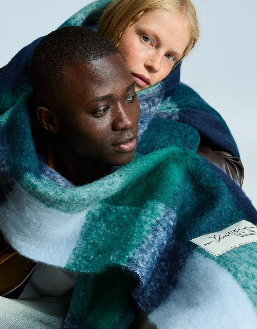 Checked scarf-Green