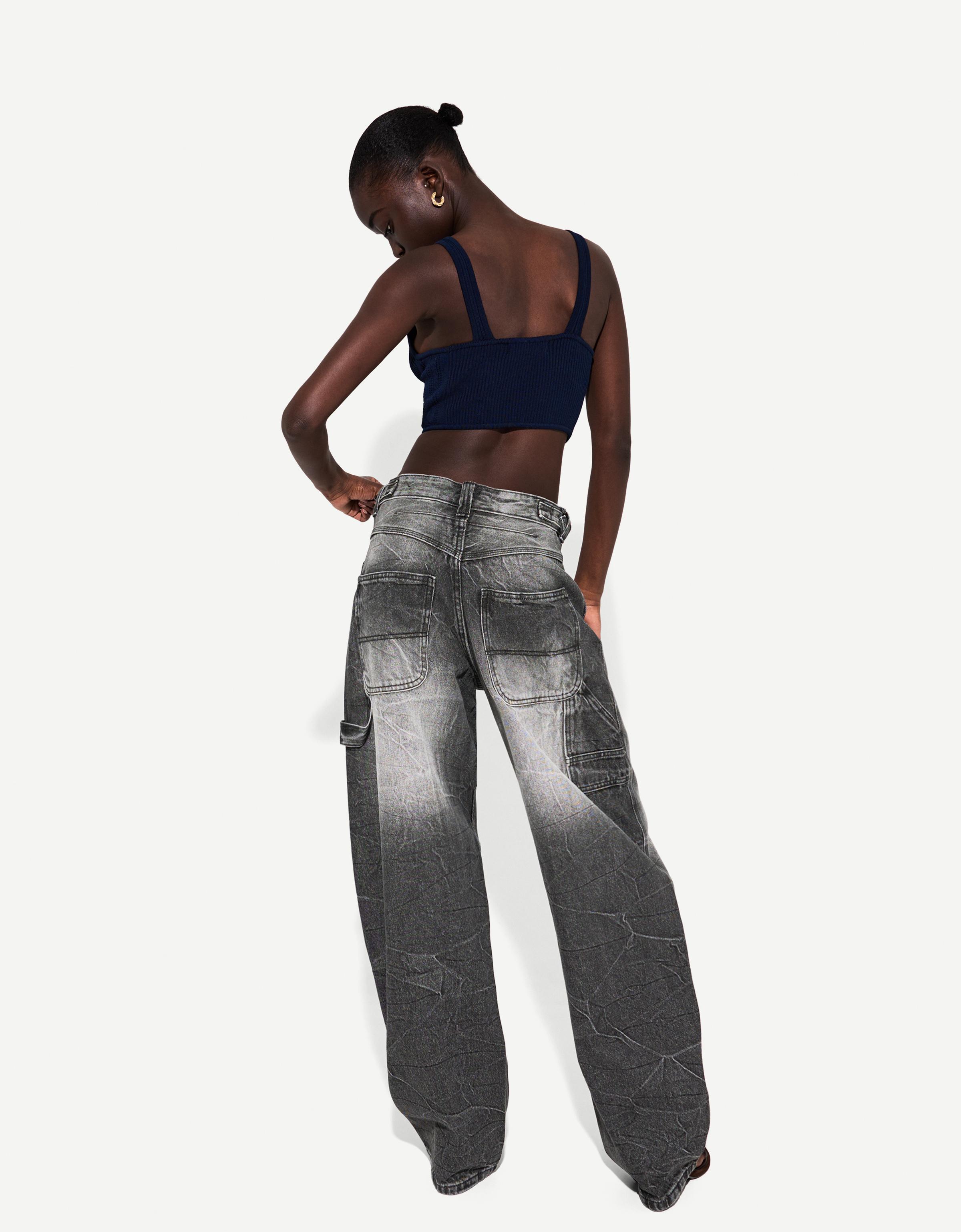 【SATIIIZ】Cato Balloon Carpenter Denim Pants Cato Balloon Carpenter Denim Pants - satiiiz