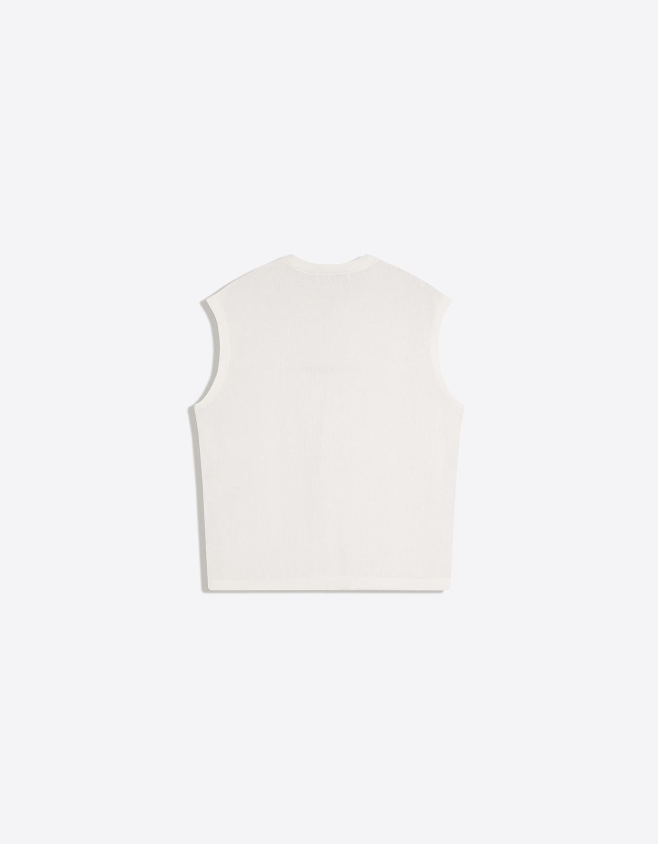 Embroidered sleeveless T-shirt — Off white