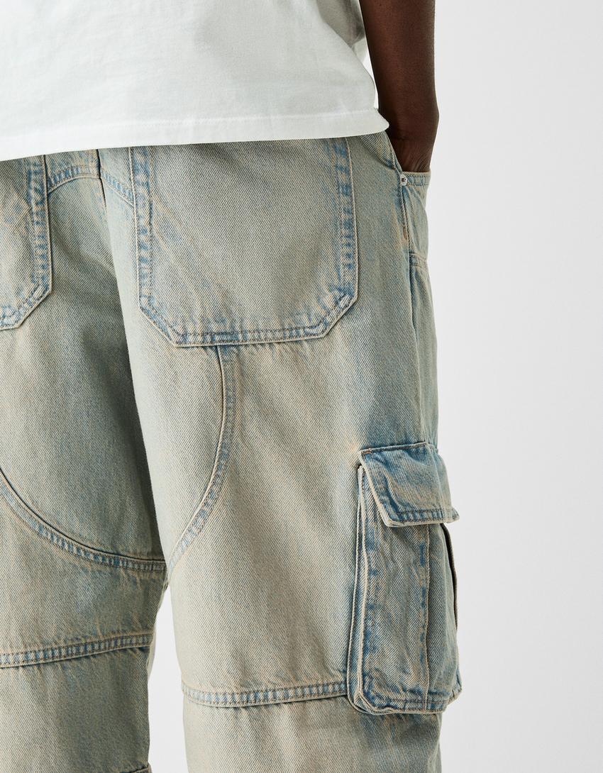 Jeans skater cargo-Azul lavado-5
