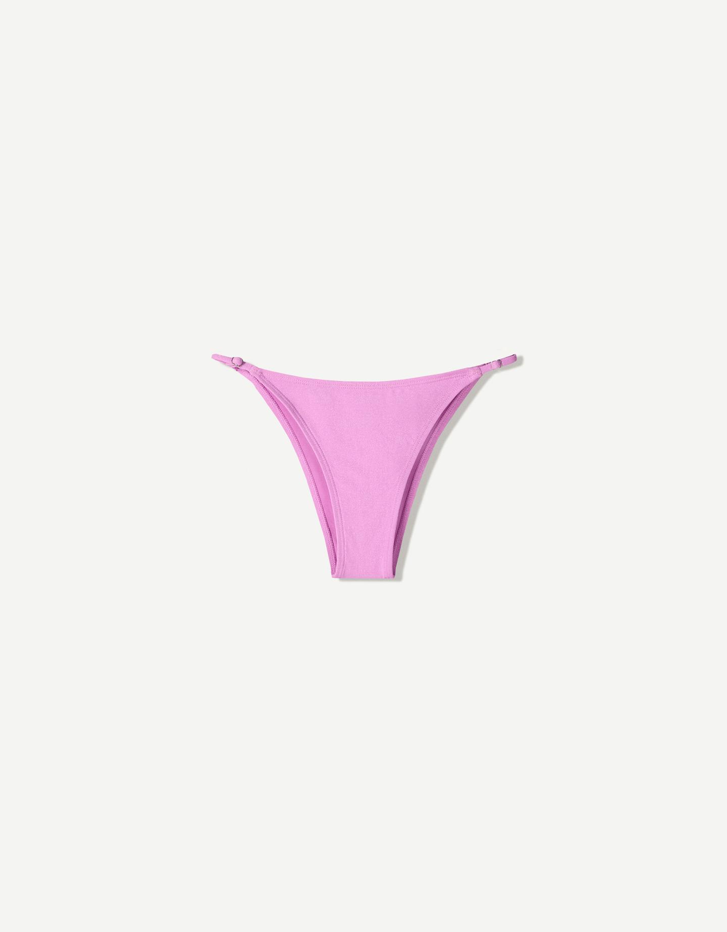 Bershka Braguita Bikini Brillo Mujer L Morado
