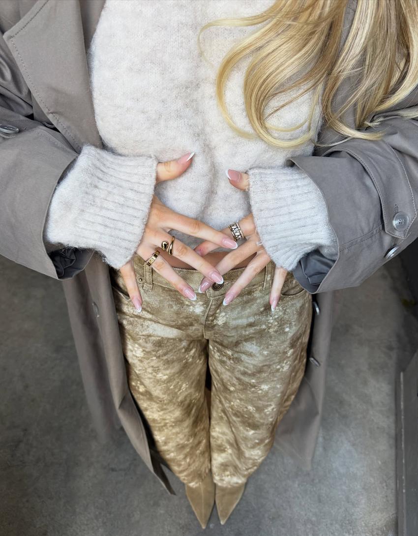 Pantalon barrel print-Multicouleur