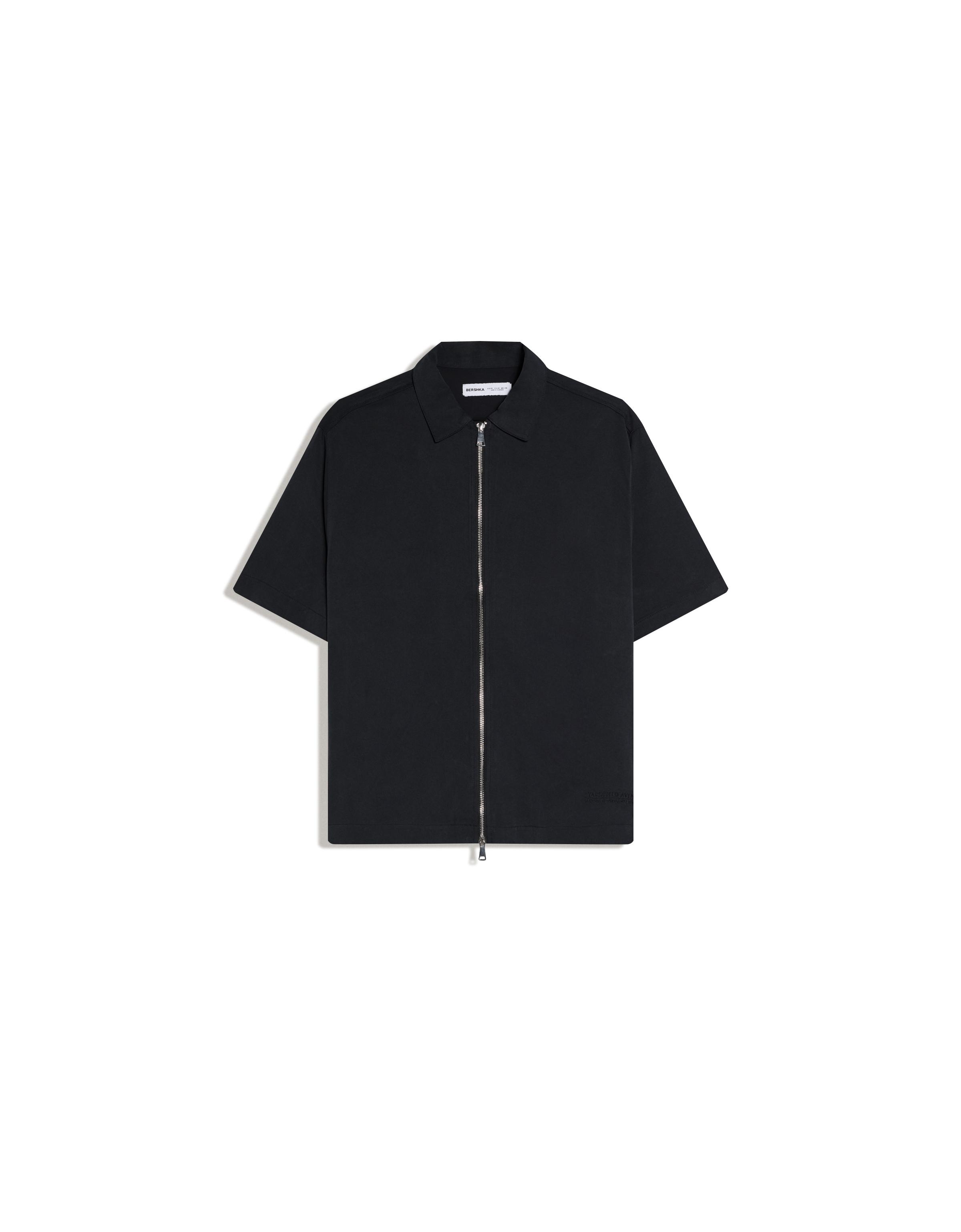 Kısa kollu boxy fit dökümlü gömlek - Görsel 3