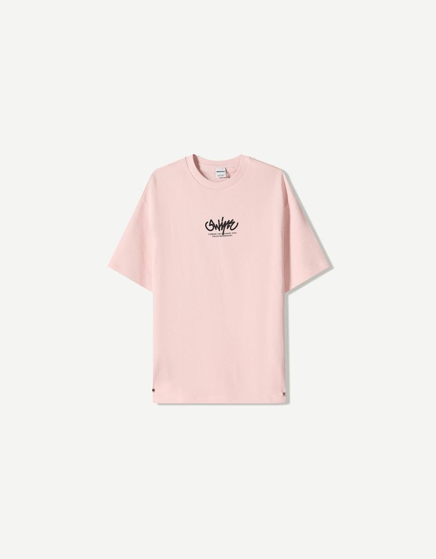 T-shirt and Bermuda shorts set-Pink-5