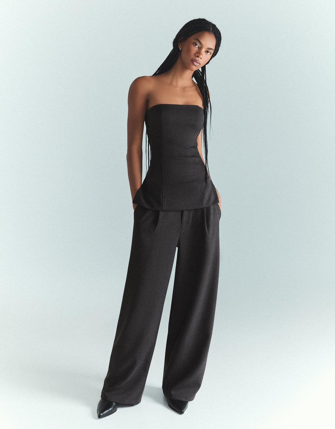 Voluminous top and trousers set