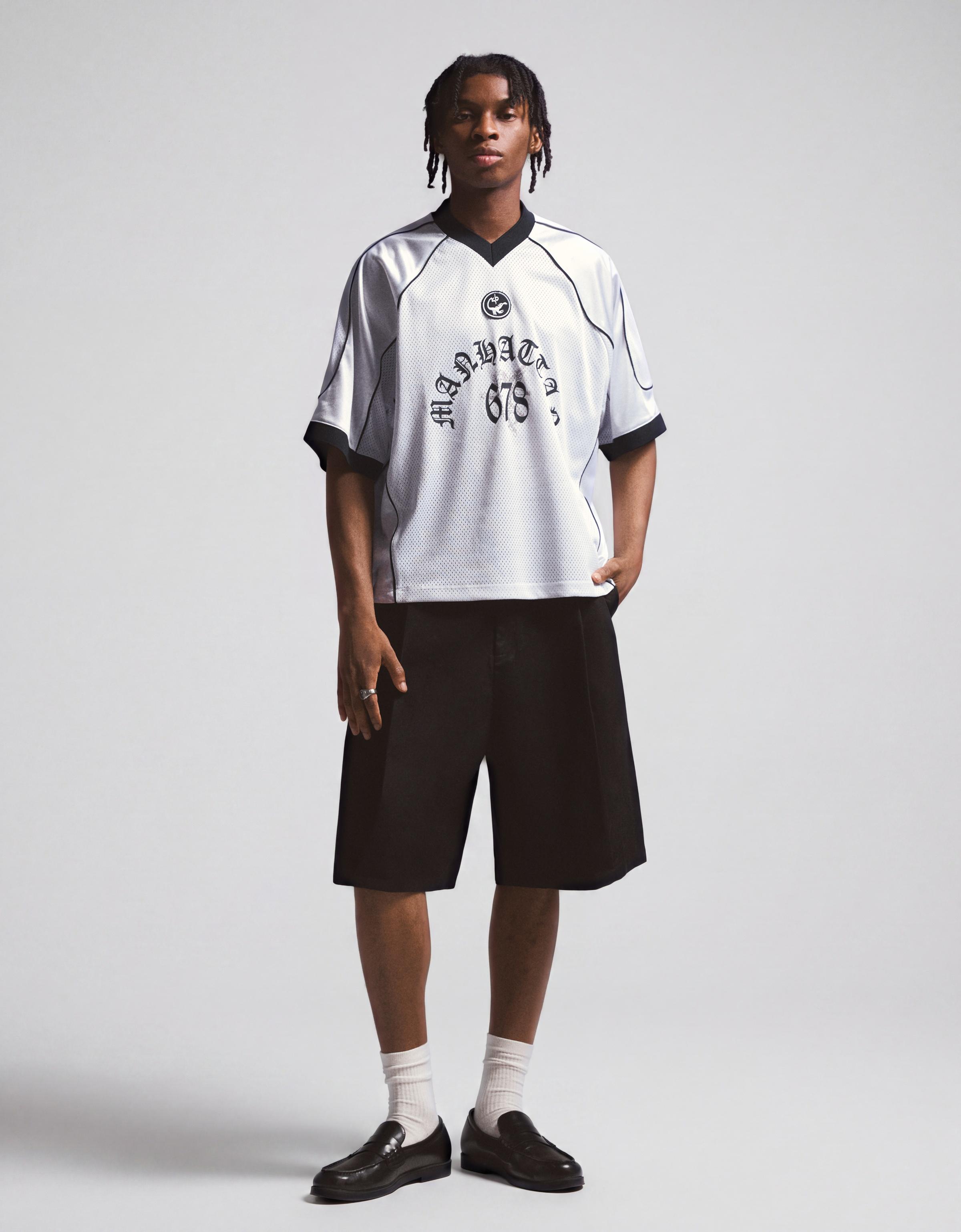 Short sleeve mesh T-shirt — White