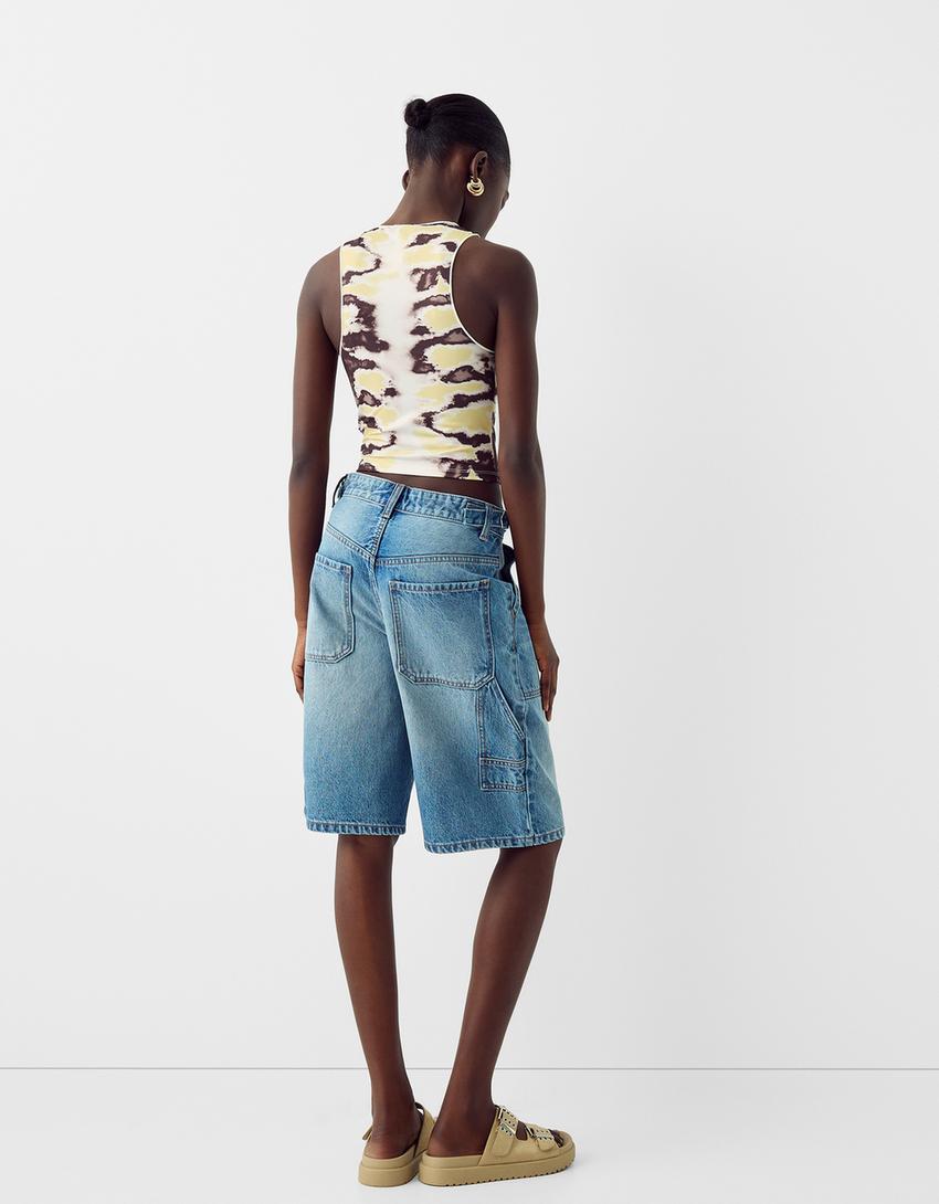 T-shirt sans manches imprimé animal-Lime-1