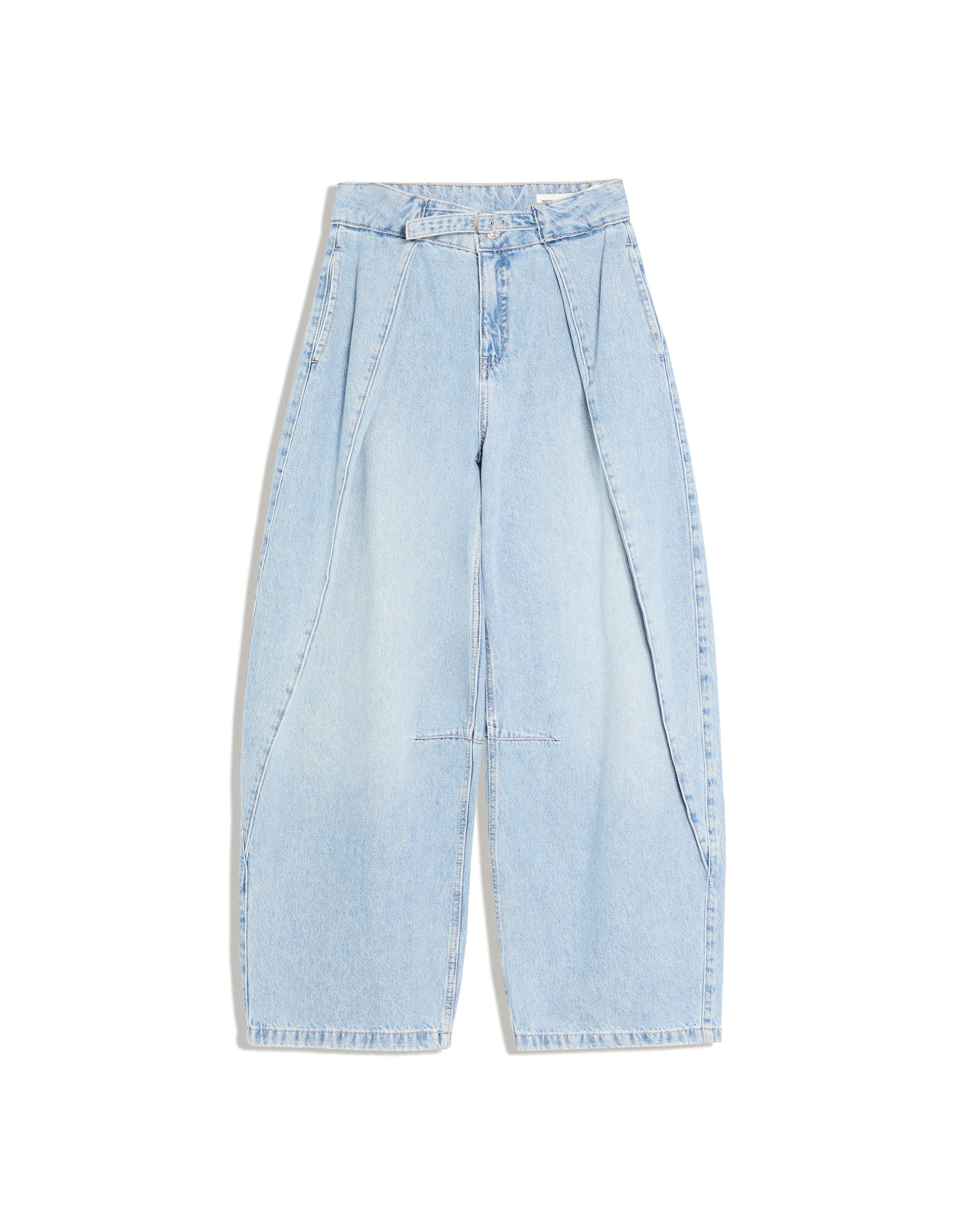 Twisted pleat jeans — Light blue
