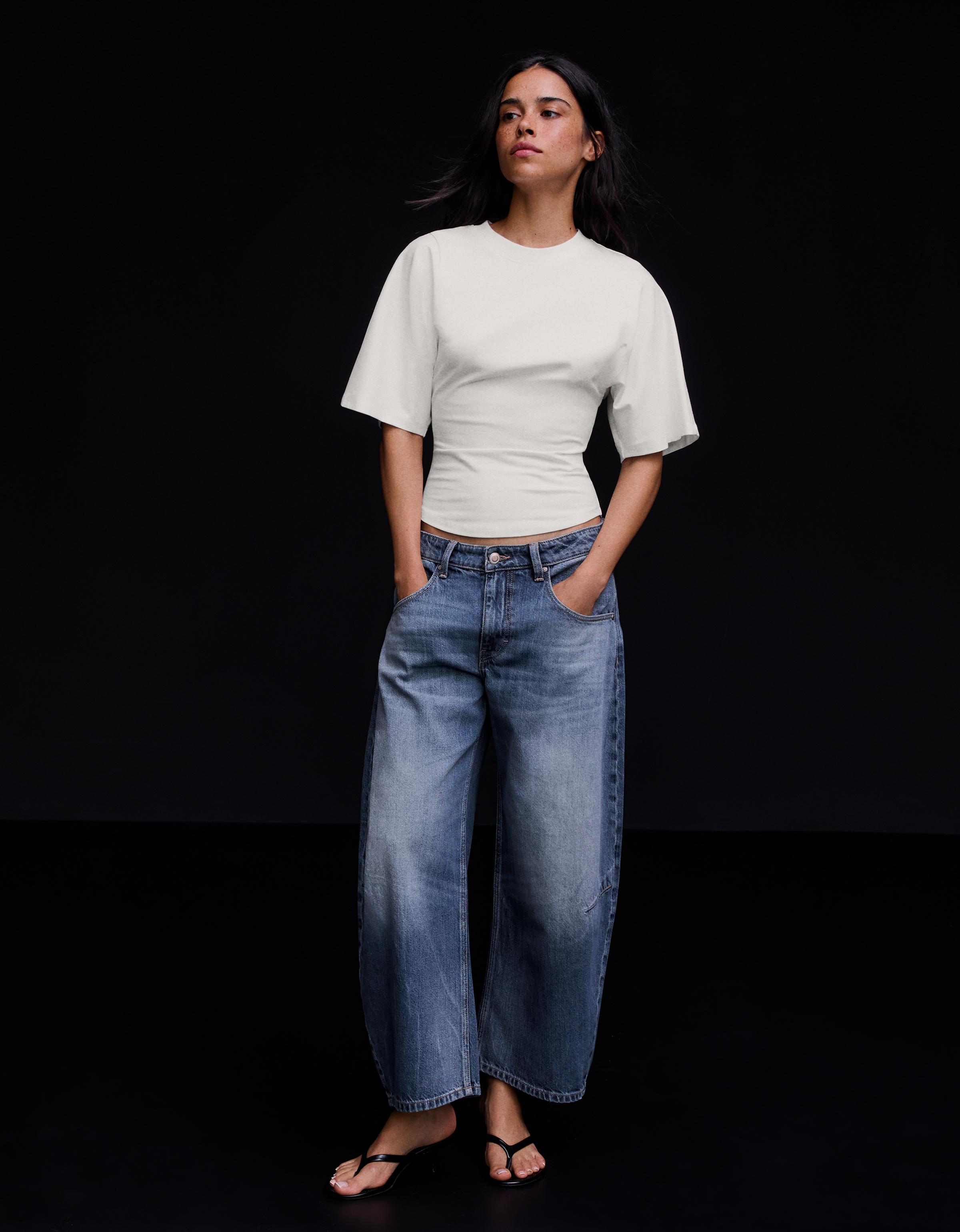 Short-sleeved corset T-shirt — Off white