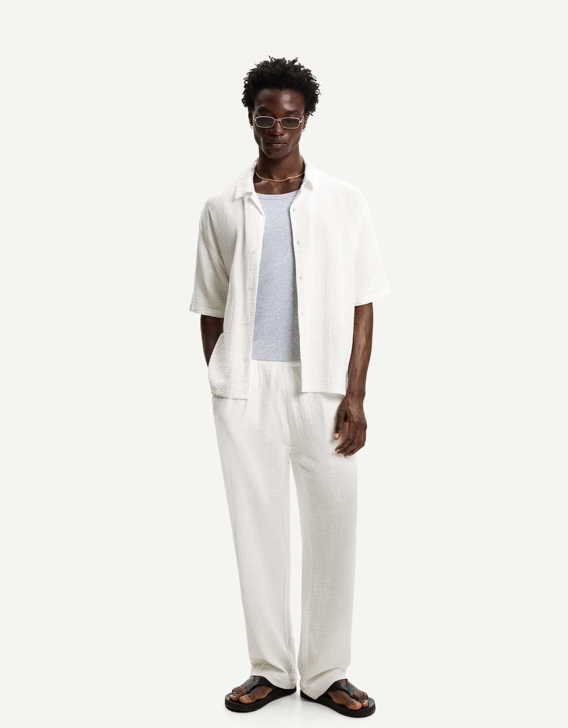 Ensemble chemise et pantalon texturé