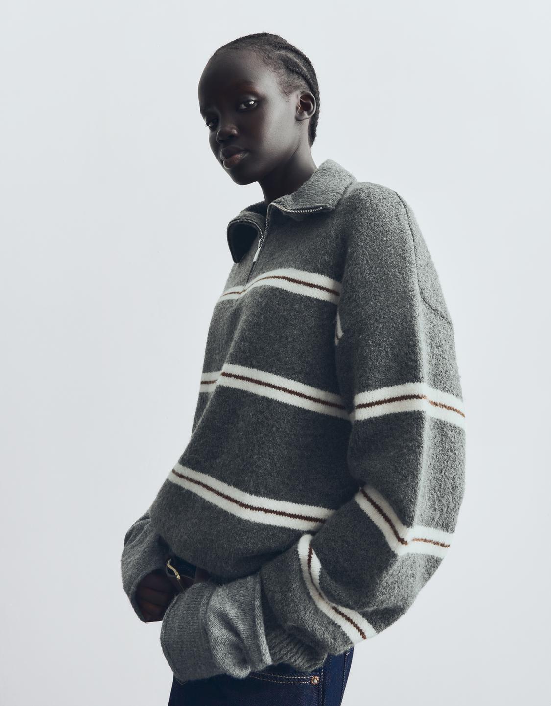 High Neck Zip Jumper