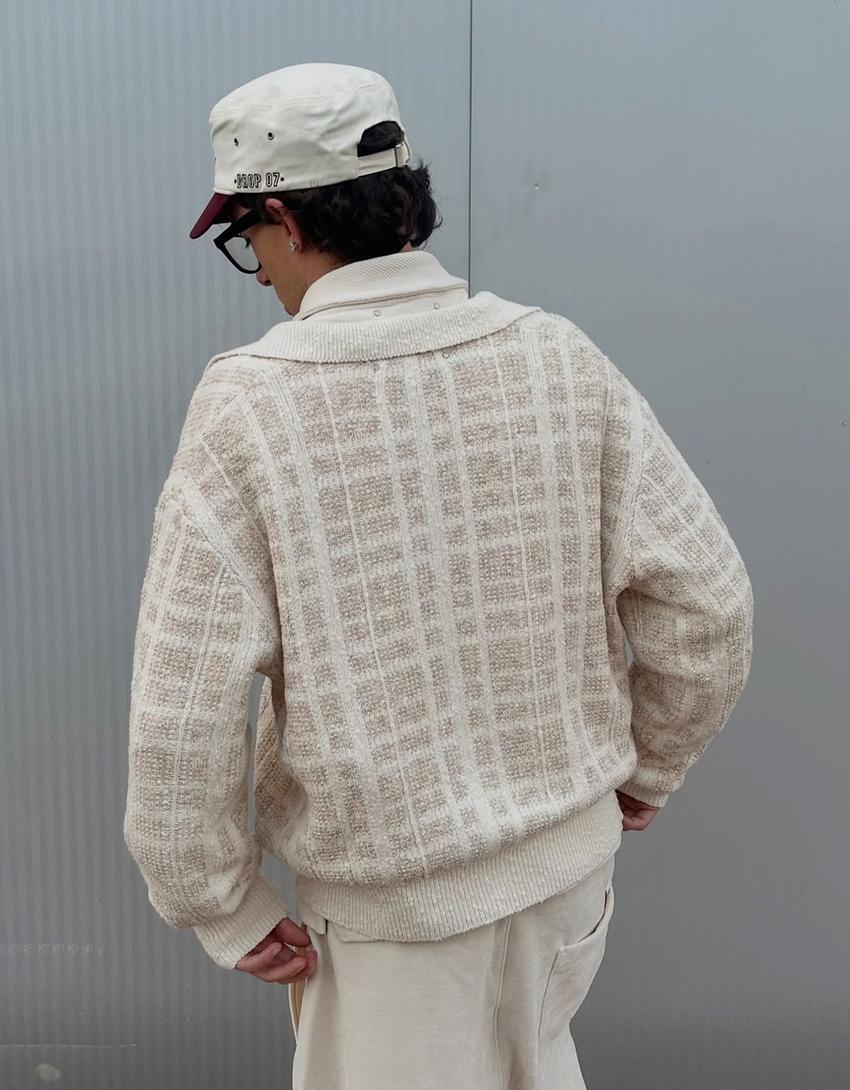 Jacke mit Strukturstickerei-Sandfarbe