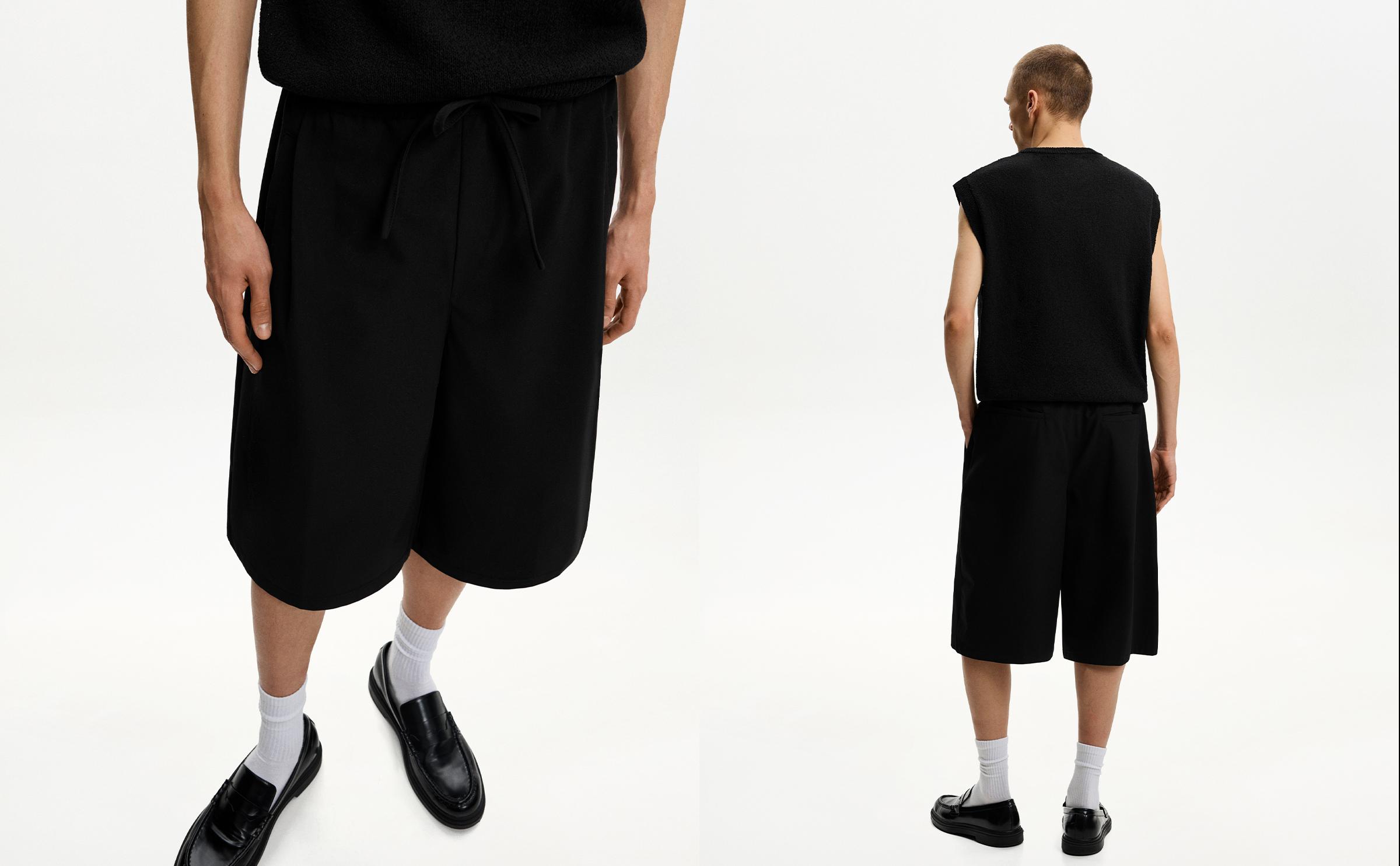 Baggy tailored jogger Bermuda shorts