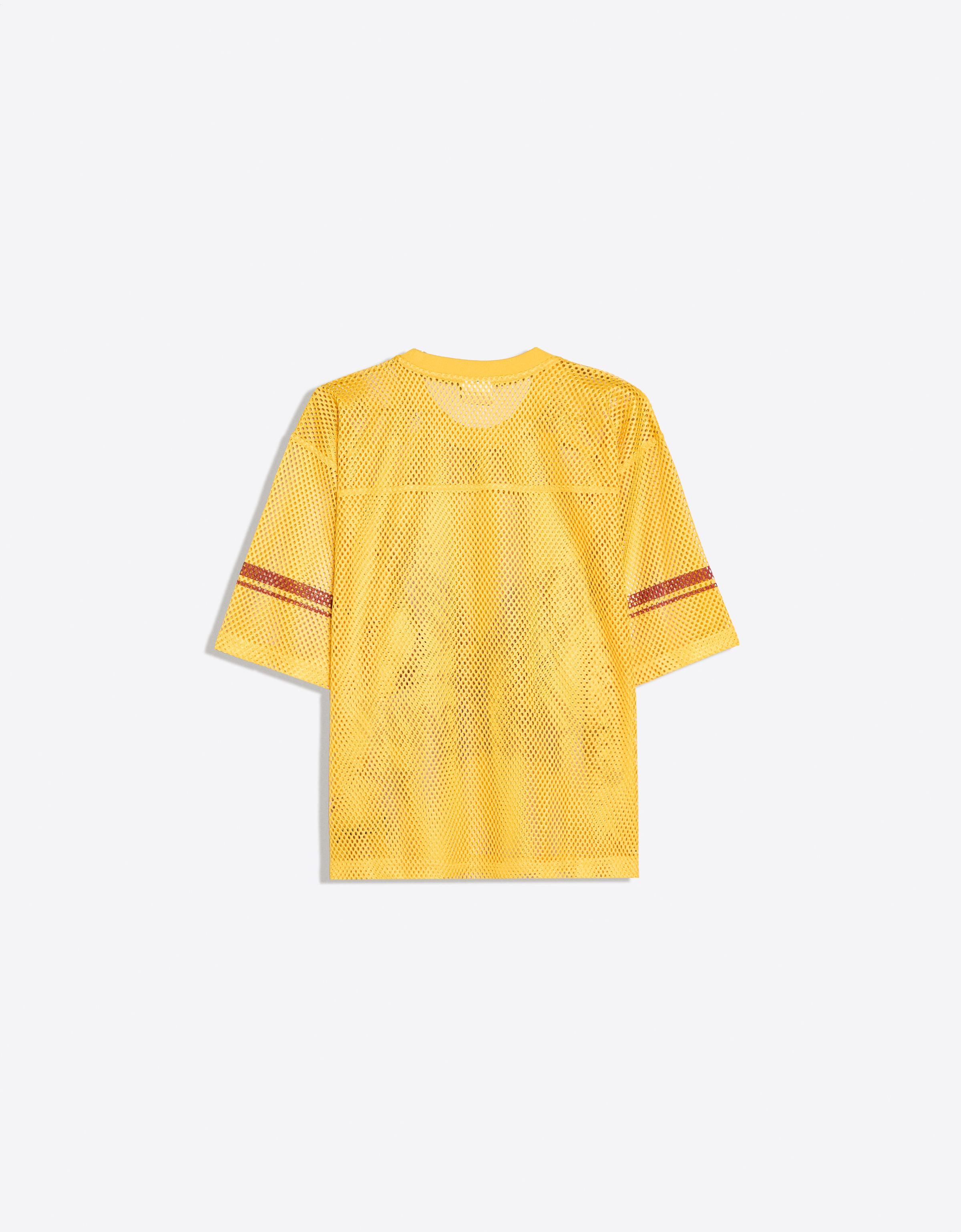 Boxy fit mesh print T-shirt — Yellow