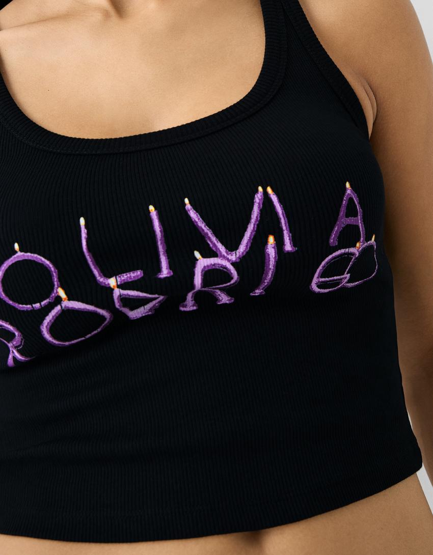 Top sans manches imprimé Olivia Rodrigo-Noir-5