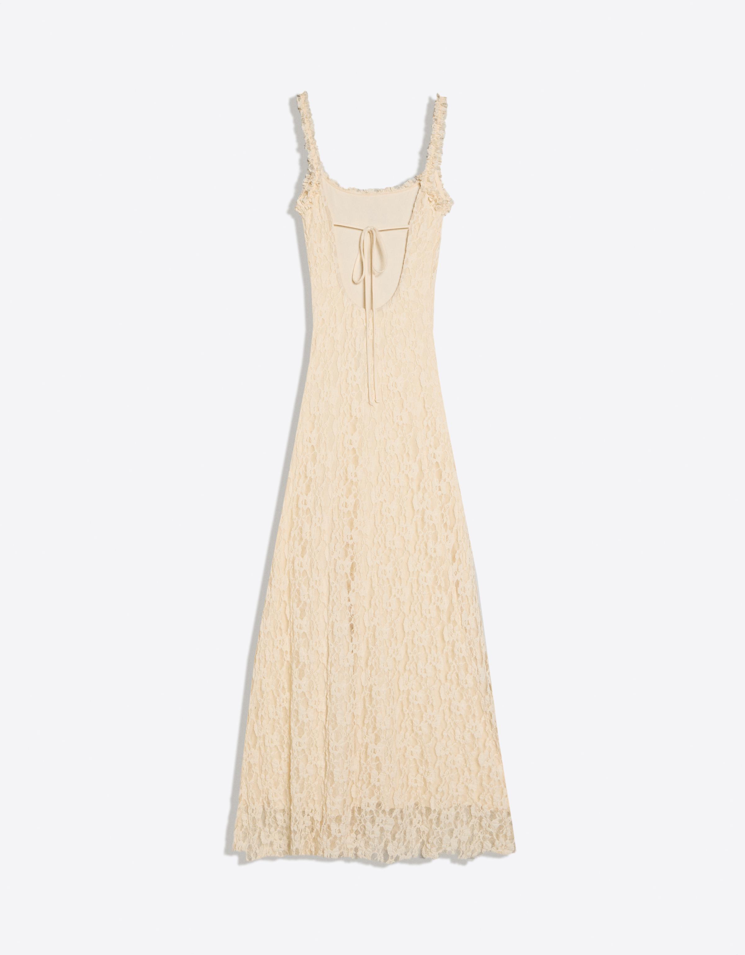Lace midi dress — Cream