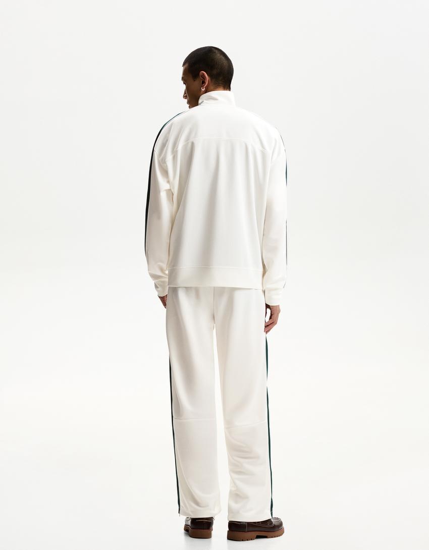 Embroidered technical jacket-Off white-1
