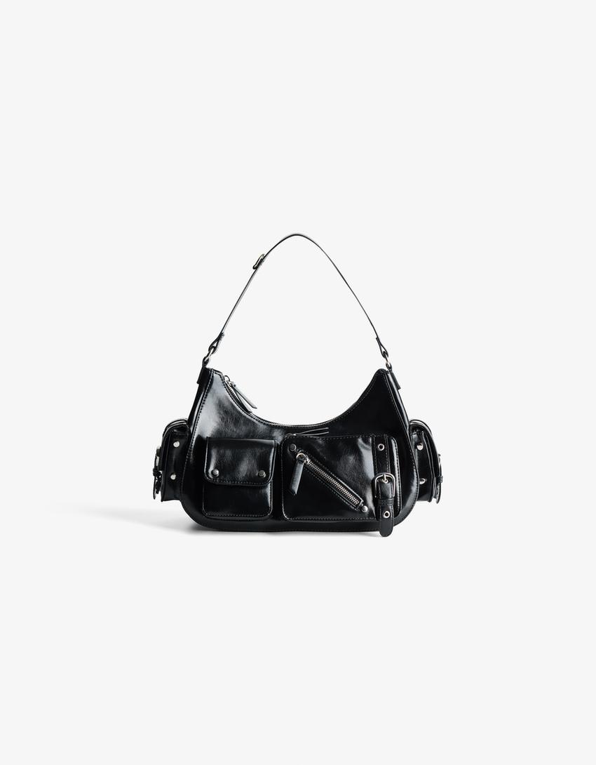 Maxi torebka multipocket-Czarny