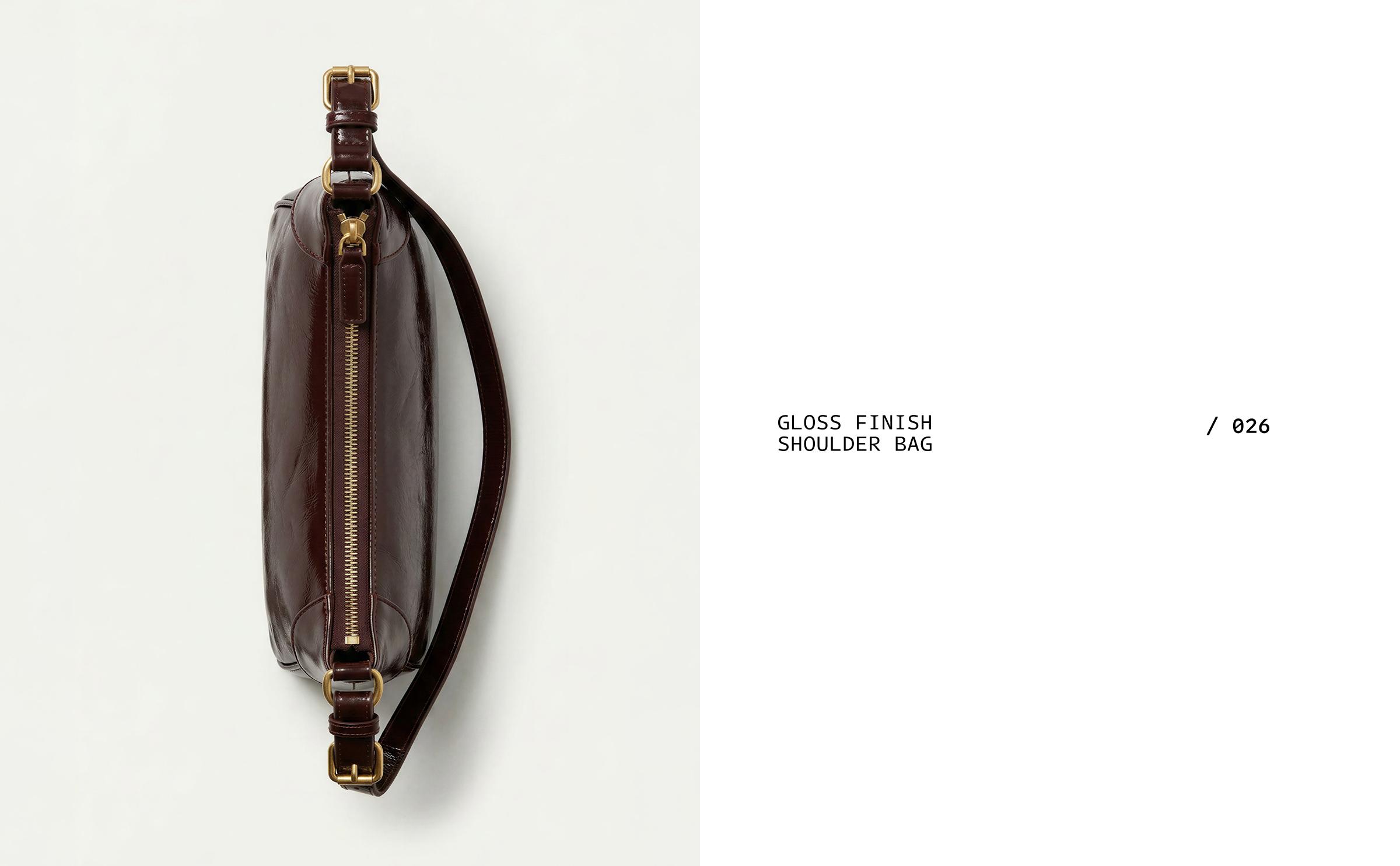 Leather-effect shoulder bag — Brown