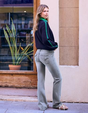 Boot-cut jeans with tabs — Grey 2