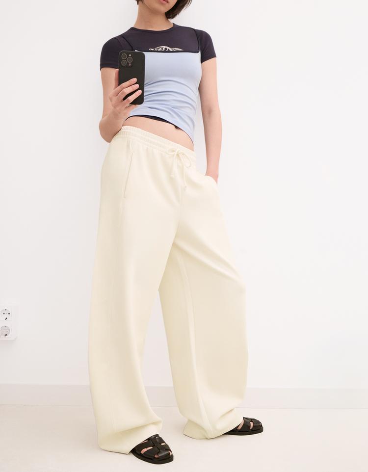 Pamuklu barrel fit pantolon