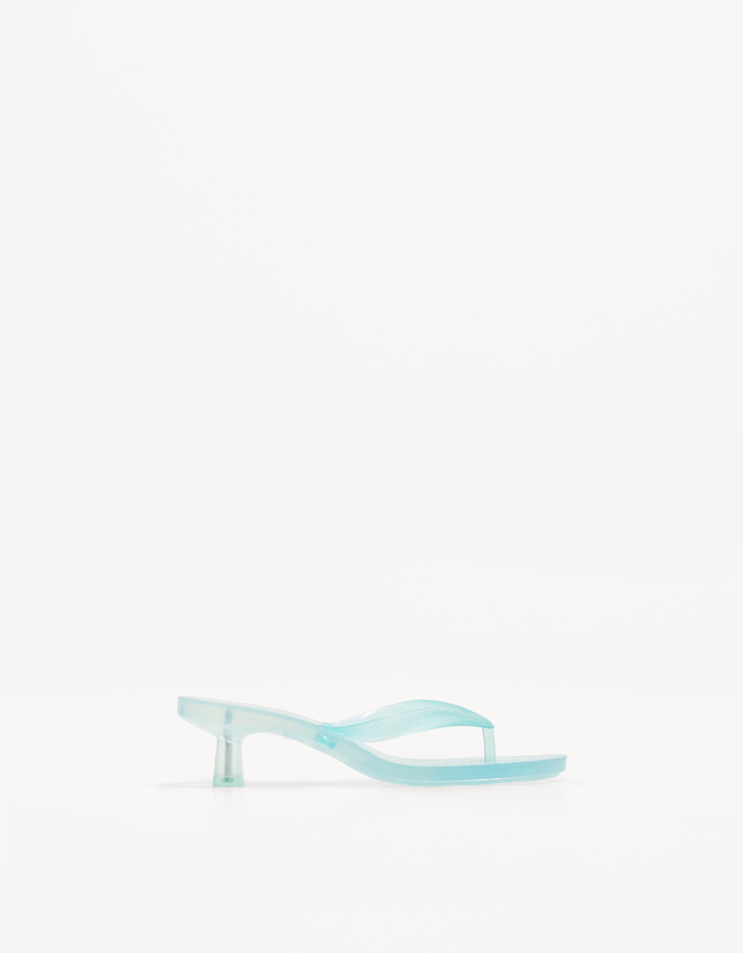 Bershka Absatzsandalen Mit Geleeartigem Detail Damen 37 Blau