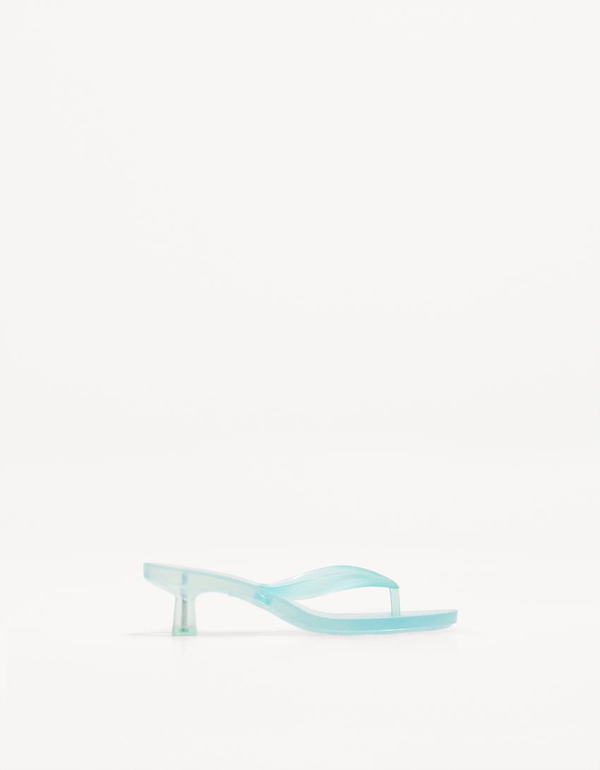 Jelly sandalen met hak-Blauw-0