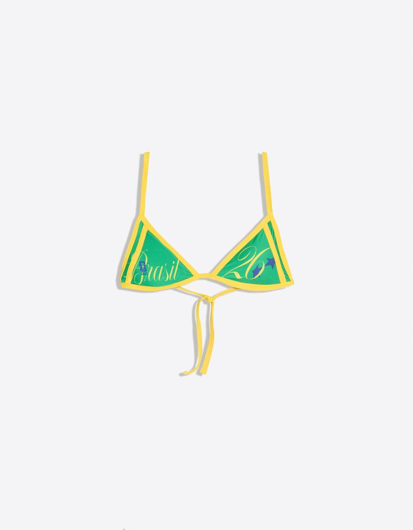 Brazil FIFA WORLD CUP™ triangle bikini top-Green