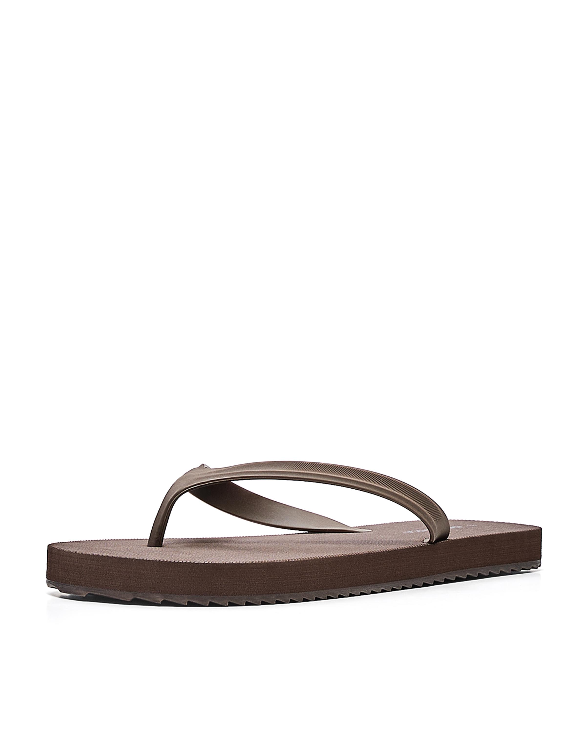 BASIC THONG SANDALS — Brown