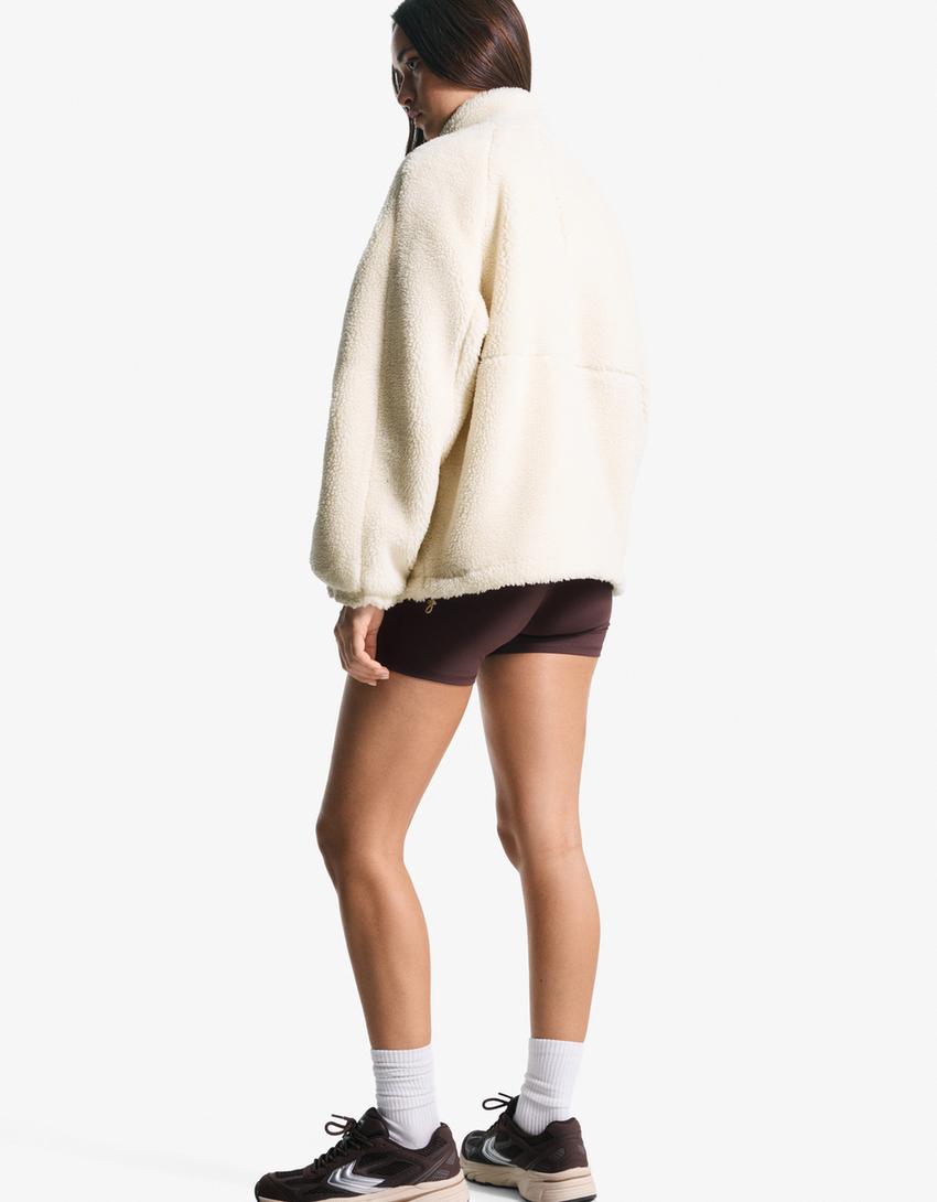 Faux shearling jacket-Cream
